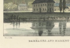 Fredericton's Barracks and Market House: Hand-Colored 1831 Lithograph