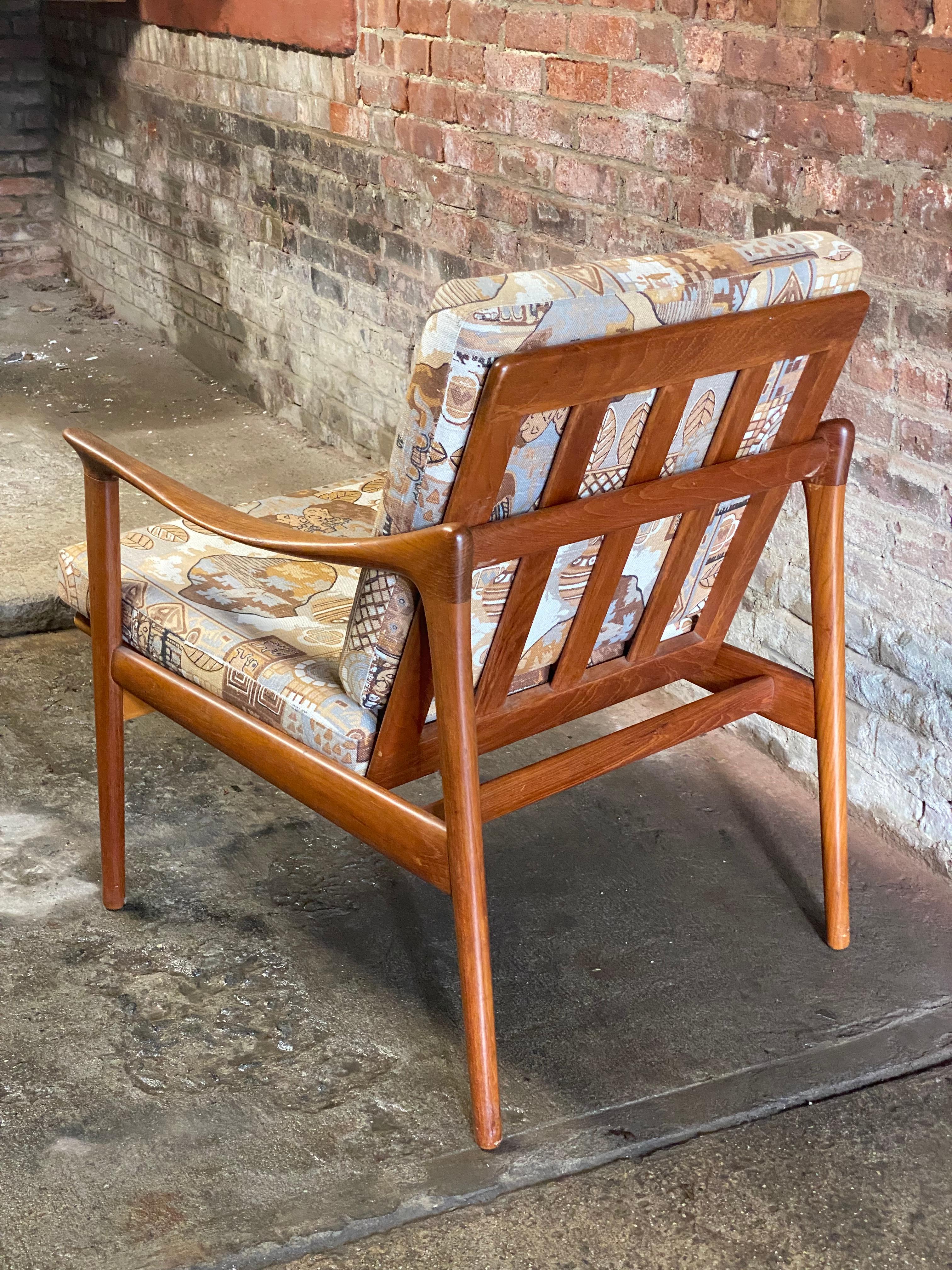 Norwegian Frederik A. Kayser for Vatne Mobler Teak Lounge Chair