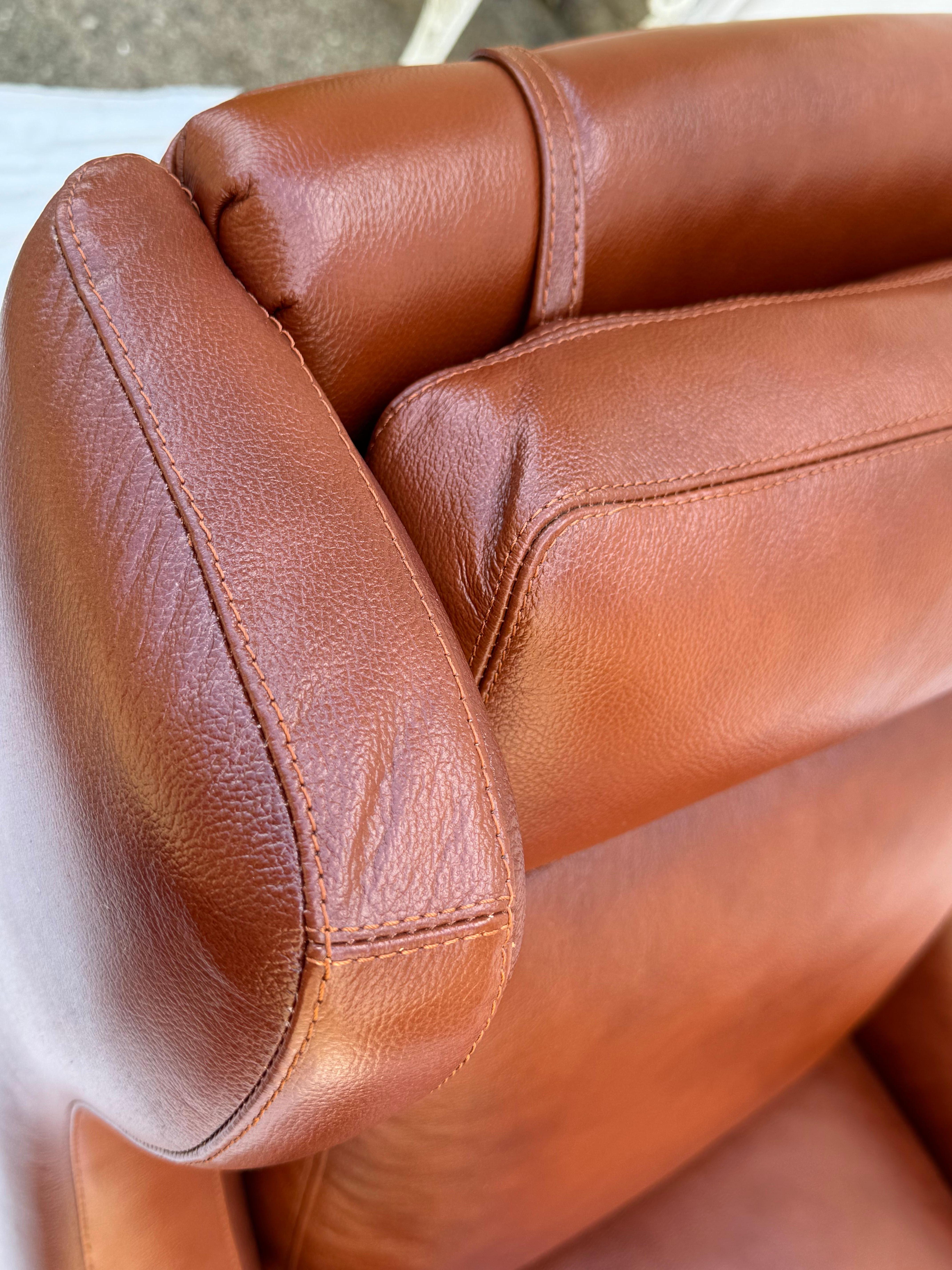Frederik A. Kayser Wingback Chair Armchair Upholstered in Leather For Sale 5