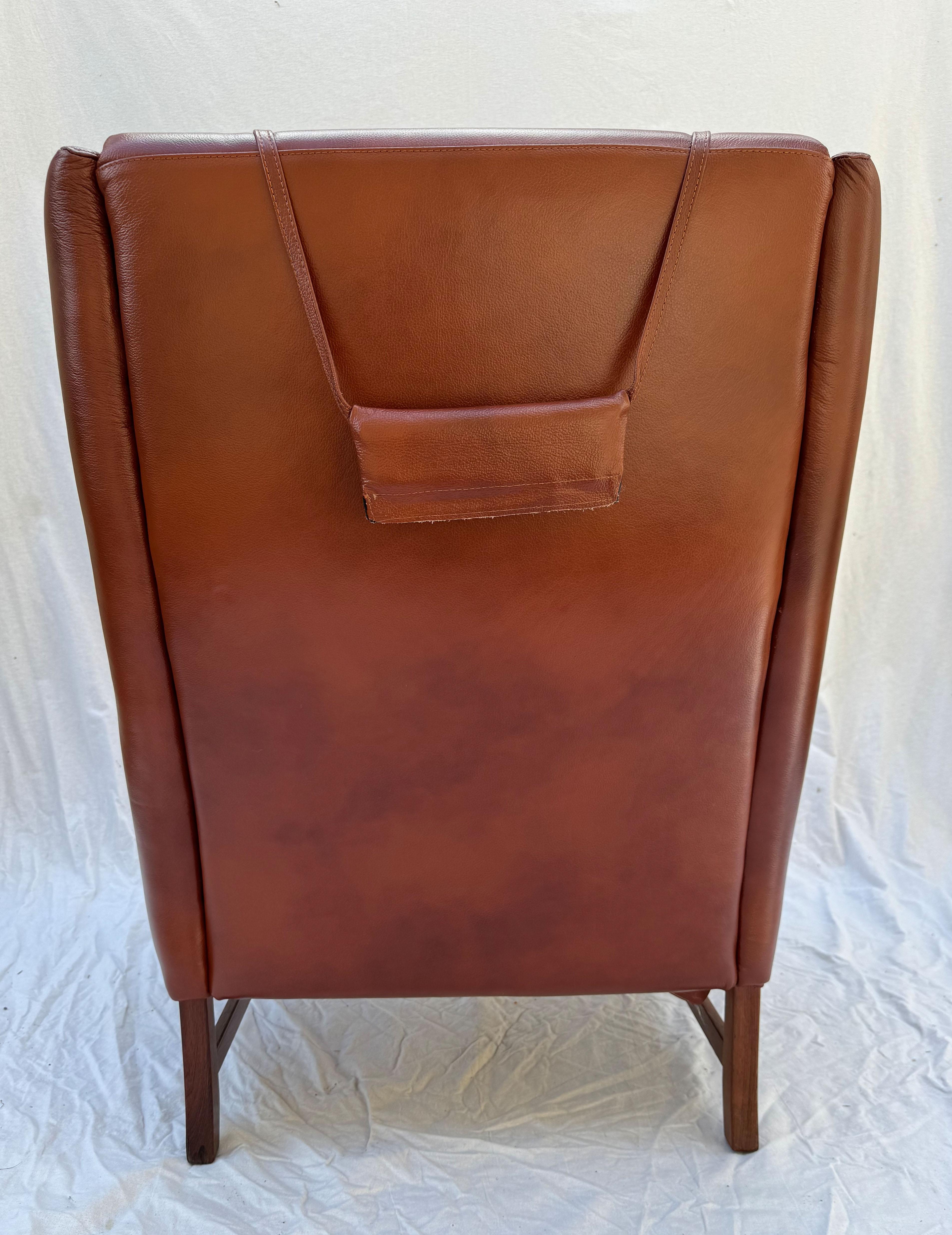 Frederik A. Kayser Wingback Chair Armchair Upholstered in Leather For Sale 6
