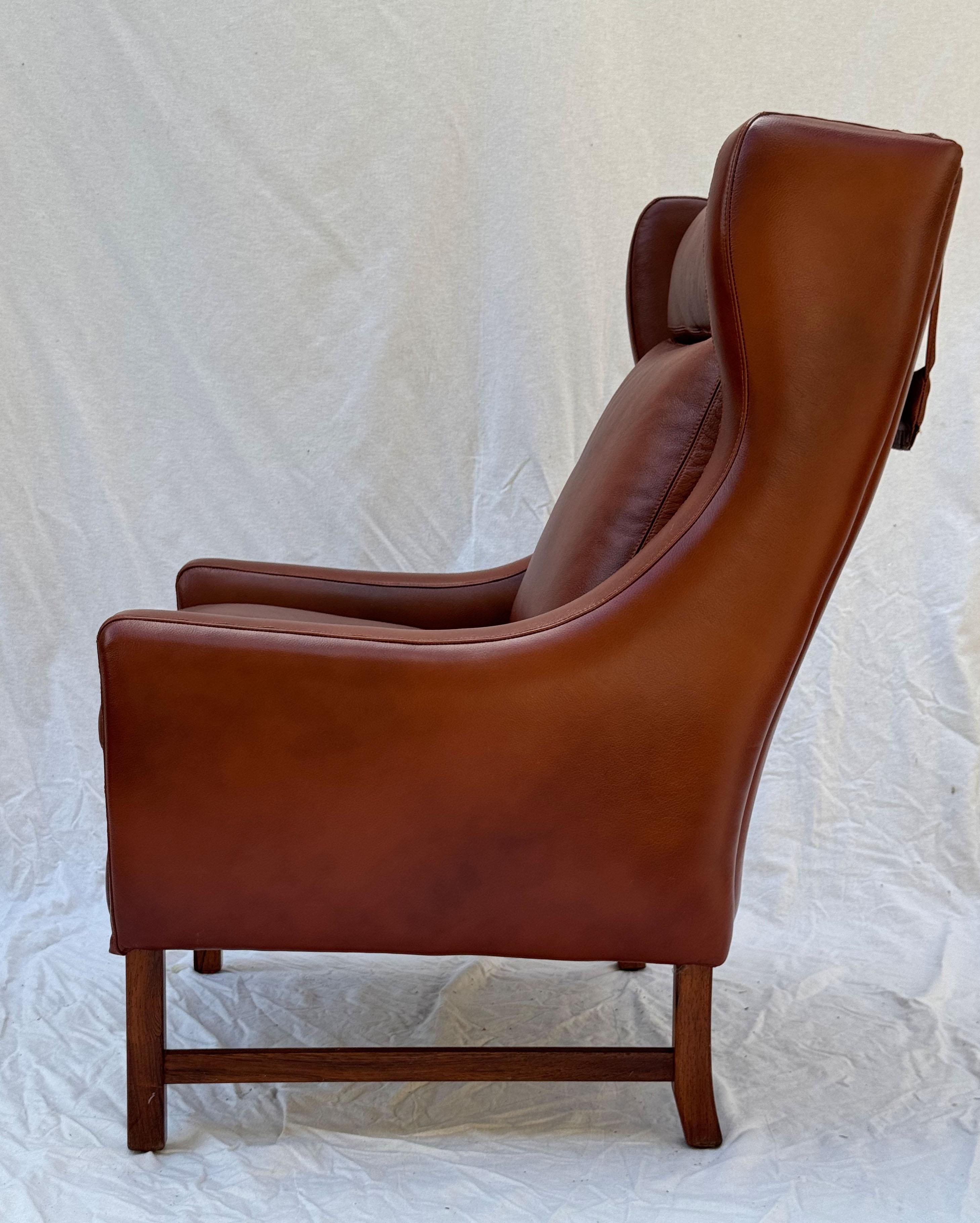 Frederik A. Kayser Wingback Chair Armchair Upholstered in Leather For Sale 9