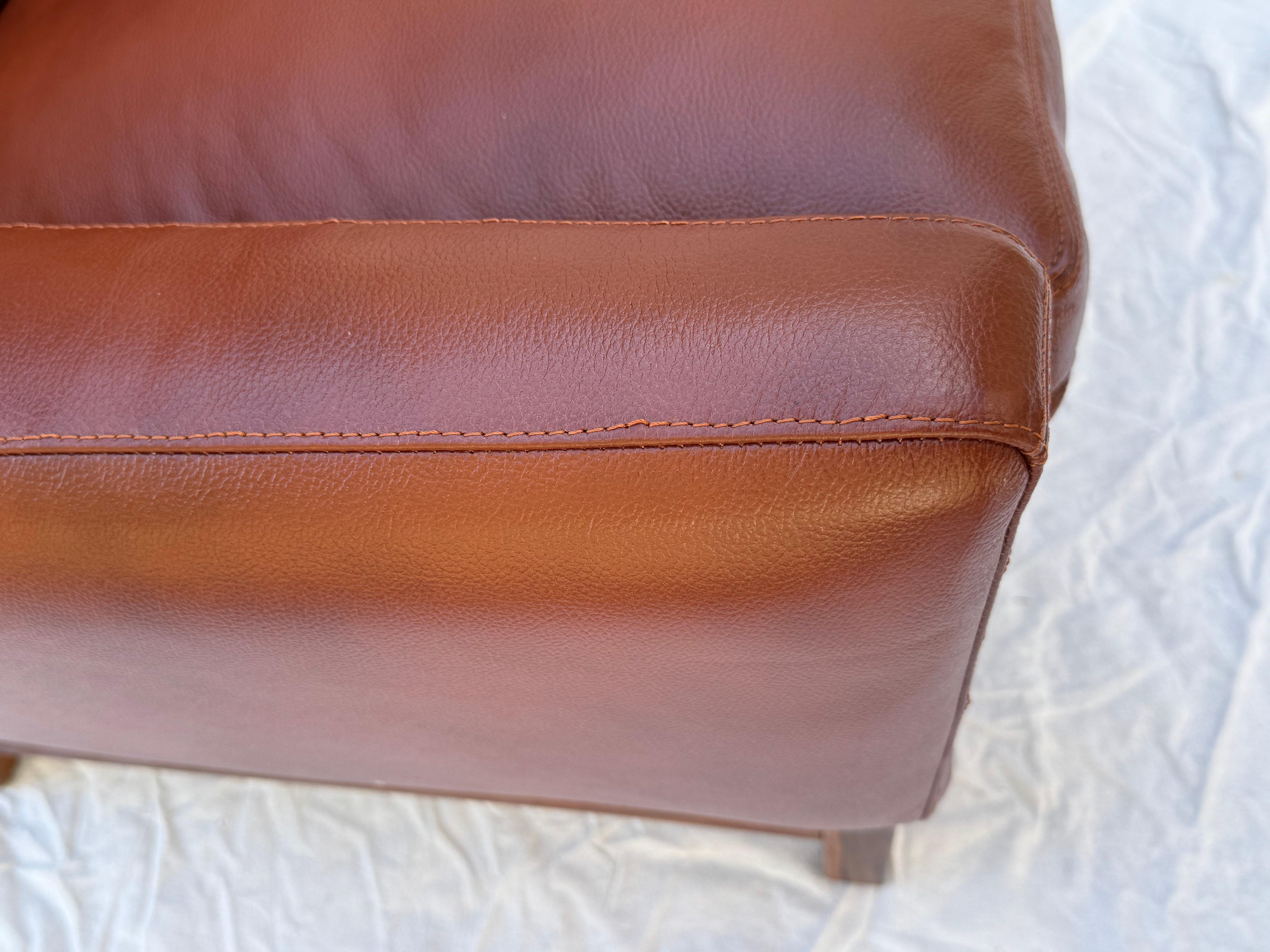 Frederik A. Kayser Wingback Chair Armchair Upholstered in Leather For Sale 2
