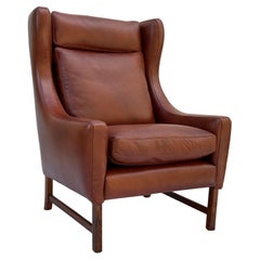 Frederik A. Kayser Wingback Chair Armchair Upholstered in Leather