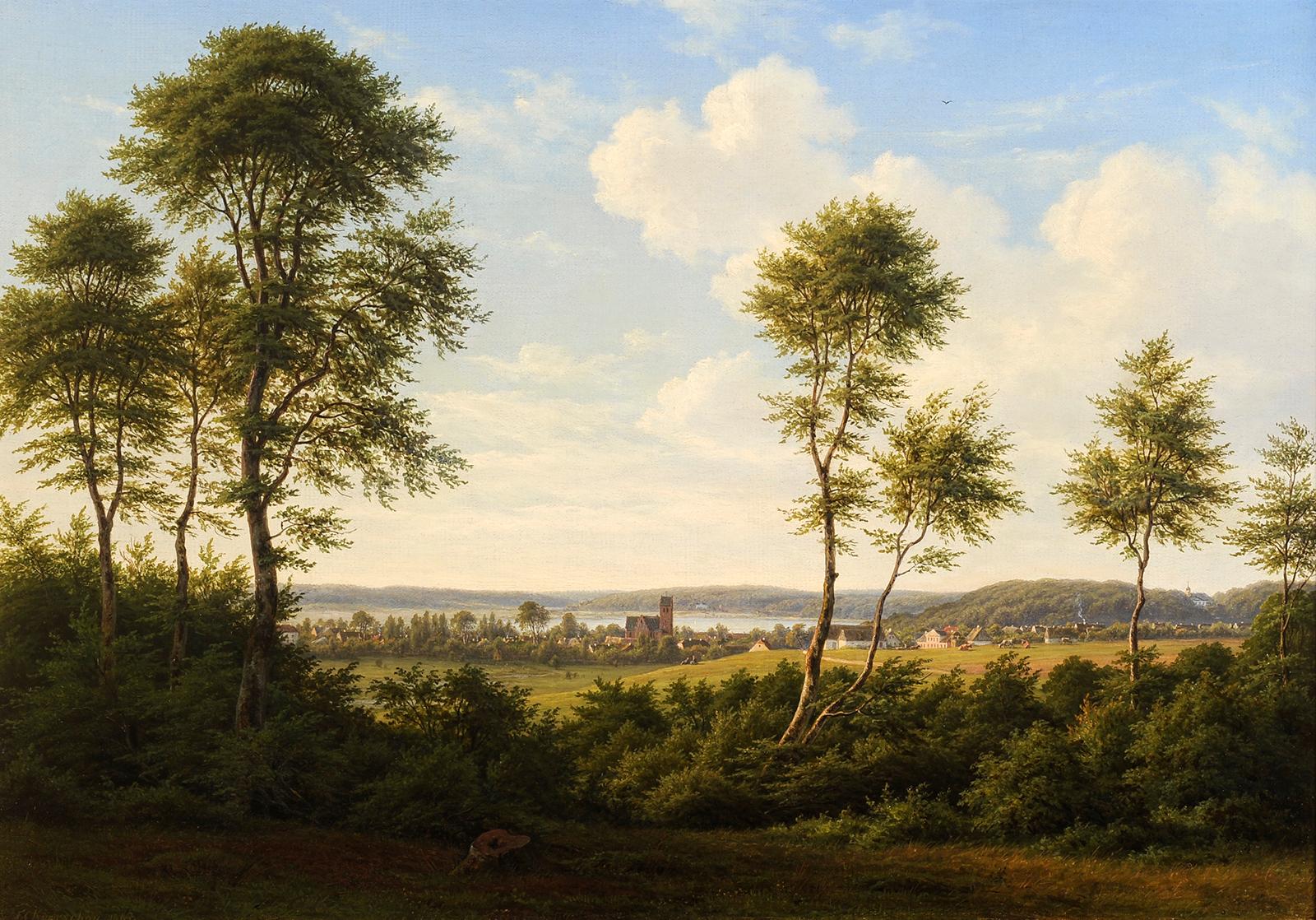Danish landscape probably Sollerod - Painting by Frederik-Christian Kiærschou