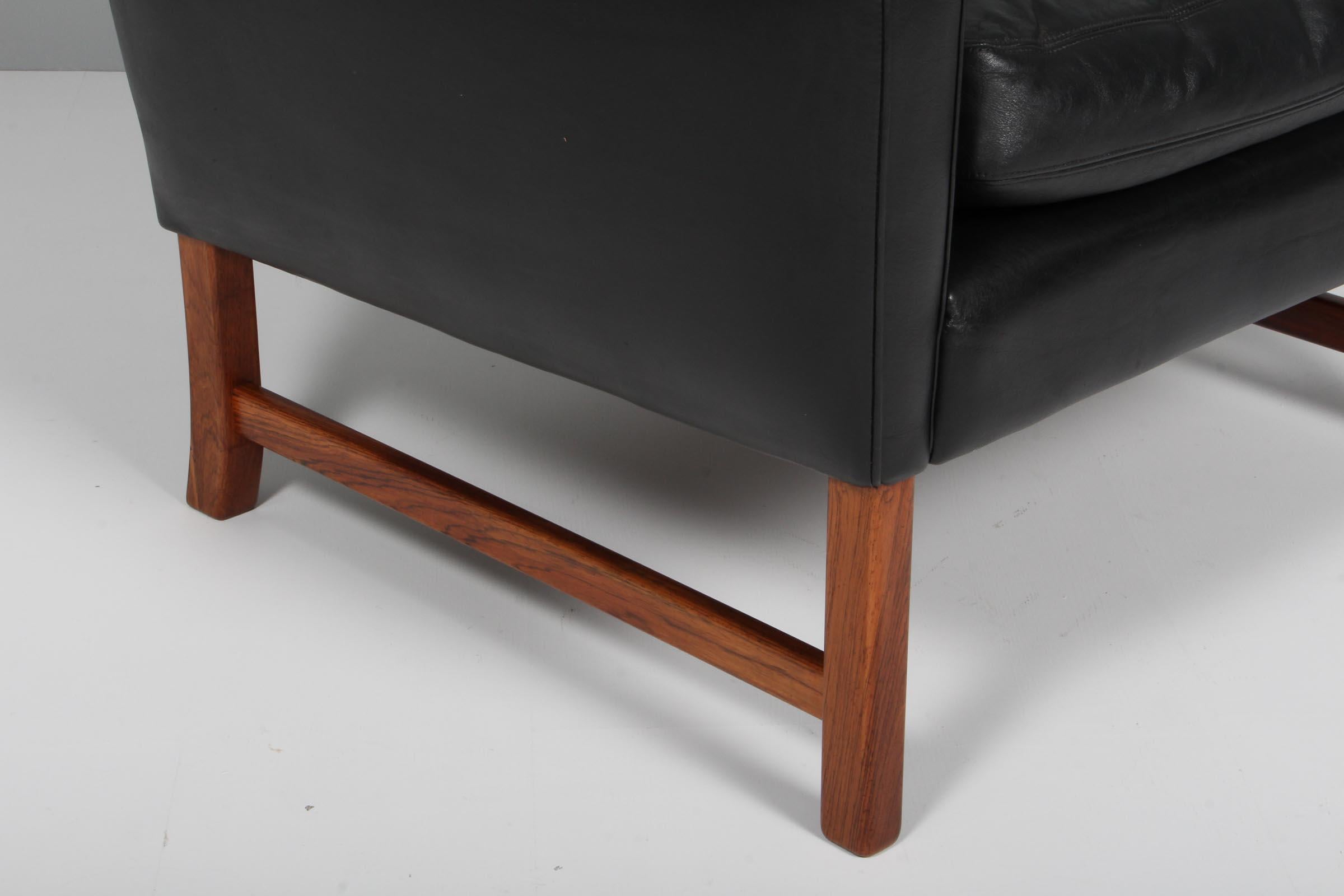 Norwegian Frederik Kayser Lounge Chair, Rosewood and Leather, Norway