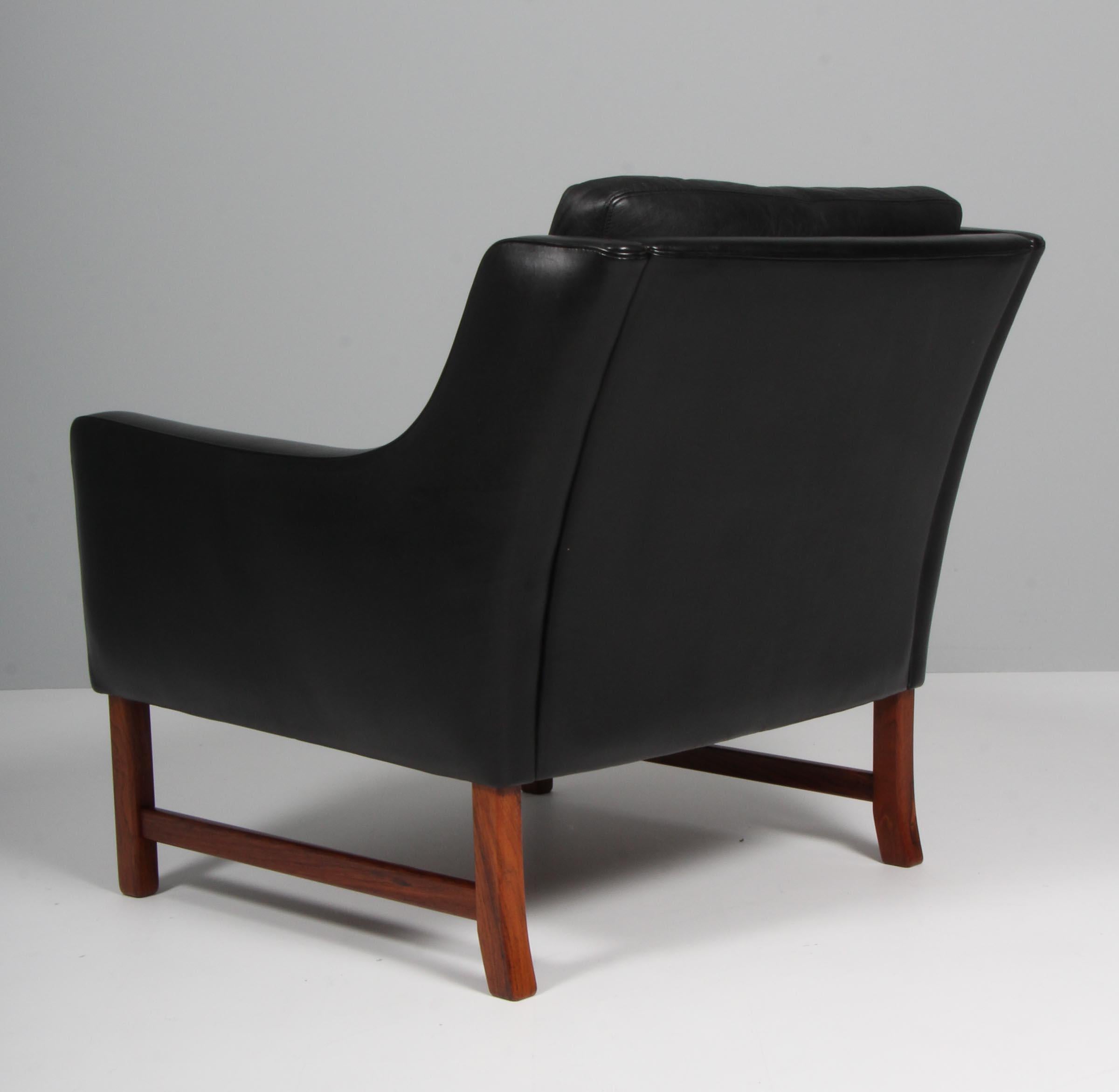 Frederik Kayser Lounge Chair, Rosewood and Leather, Norway 1