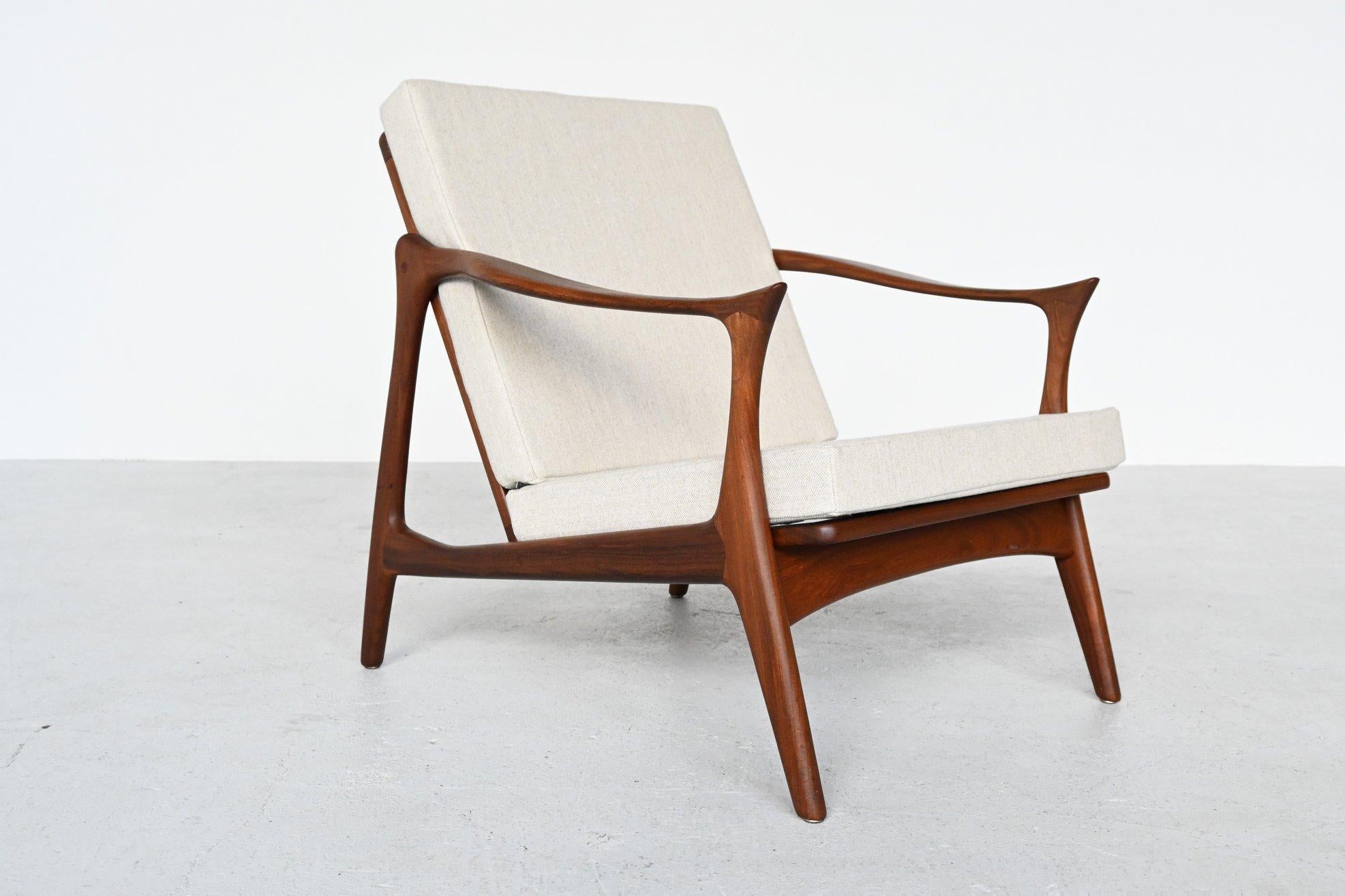 Mid-Century Modern Frederik Kayser Lounge Chair Vatne Mobler, Norway, 1960