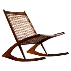 Vintage Frederik Kayser Model 599 Teak Rocking Chair, Norway, circa 1960s