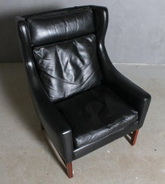 Frederik Kayser Wingback Chair, Rosewood and Leather, Norway