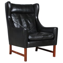 Frederik Kayser Wingback Chair, Rosewood and Leather, Norway