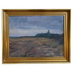 Frederik Larsen-Særsløv Coastal Landscape with Church, 1920