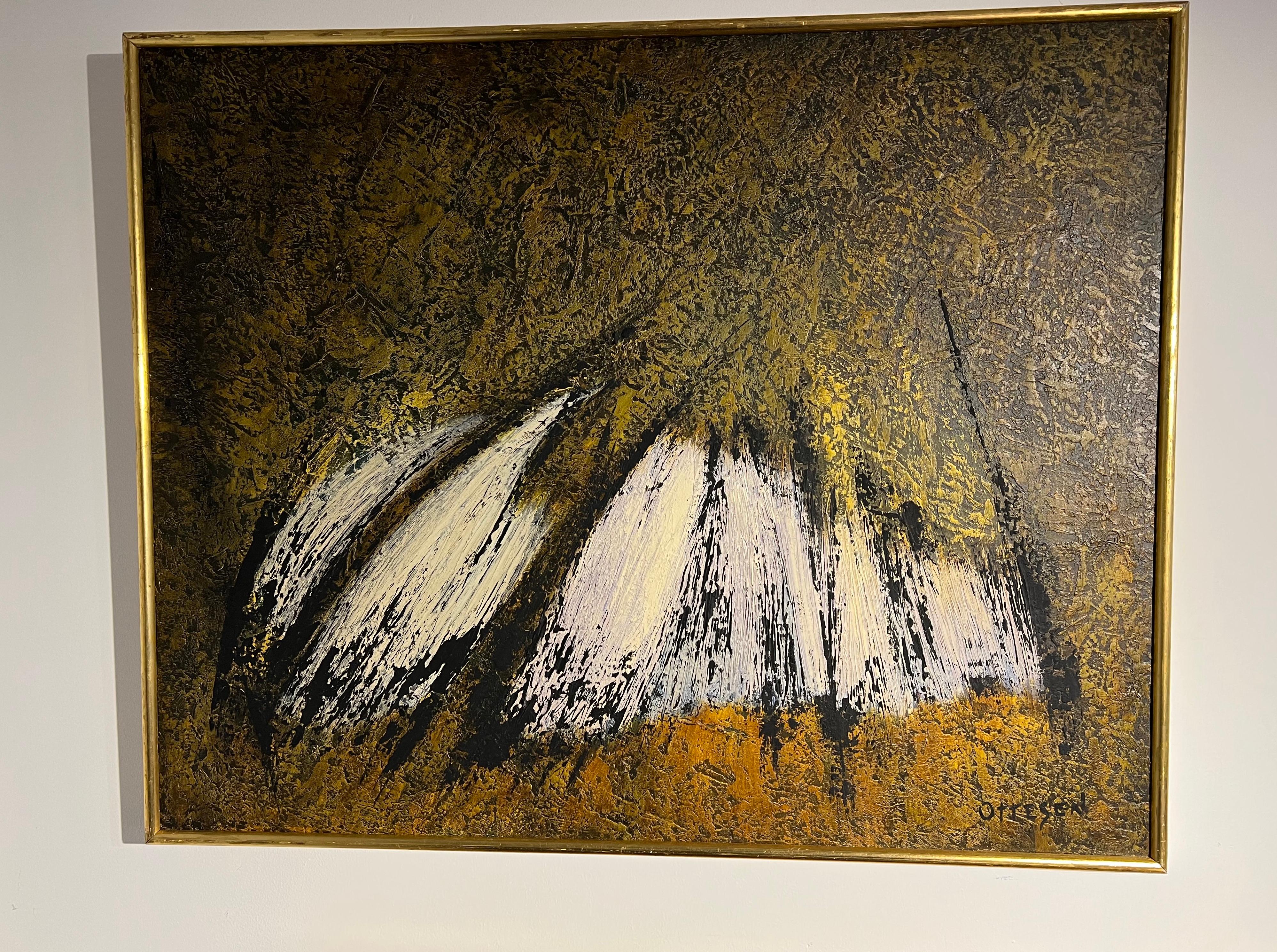 Encaustic Abstract Untitled Painting 001 by Frederik Ottesen For Sale 4