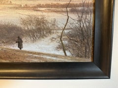 Winter Hunting Southern Sweden, Naturalistic Oil Painting by Frederik Rohde 1884