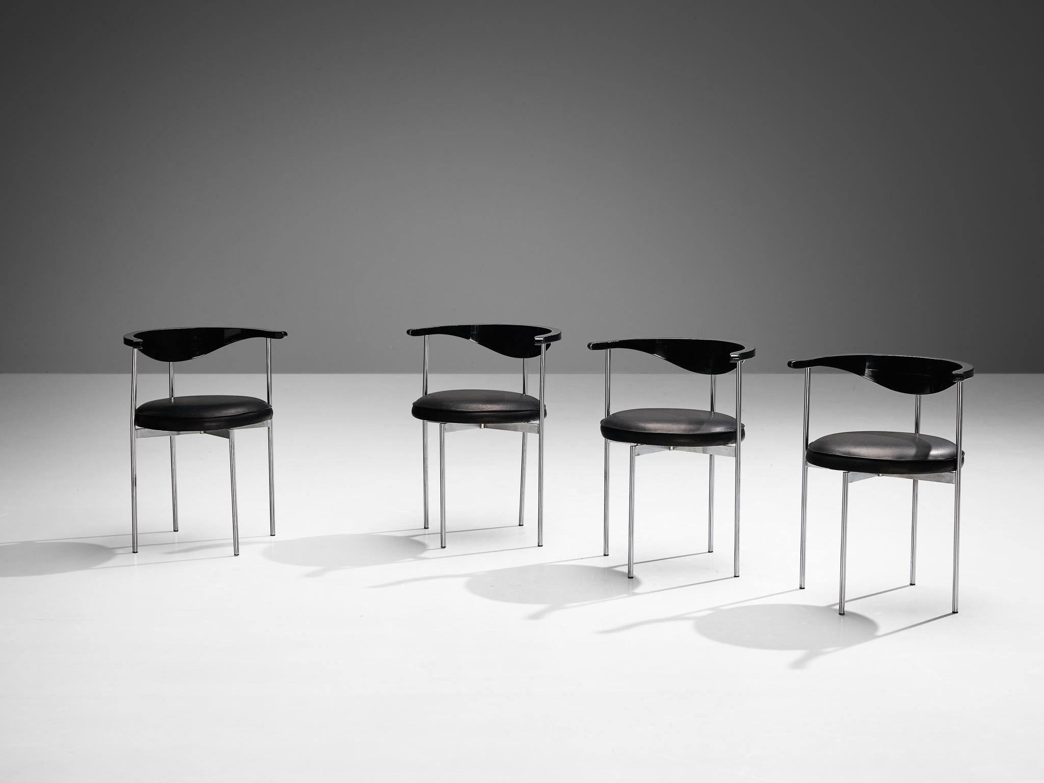 Mid-20th Century Frederik Sieck for Fritz Hansen Set of Four Chairs  For Sale