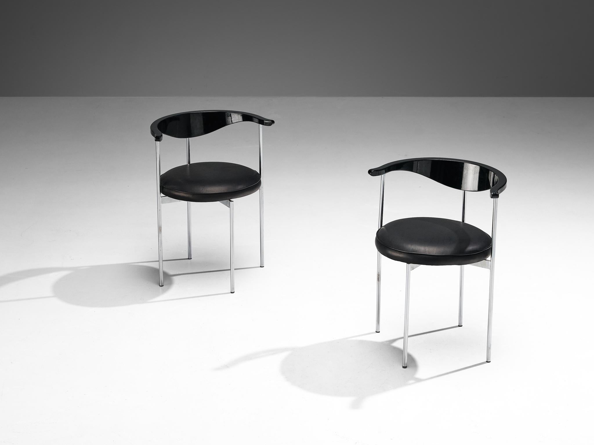 Metal Frederik Sieck for Fritz Hansen Set of Four Chairs  For Sale