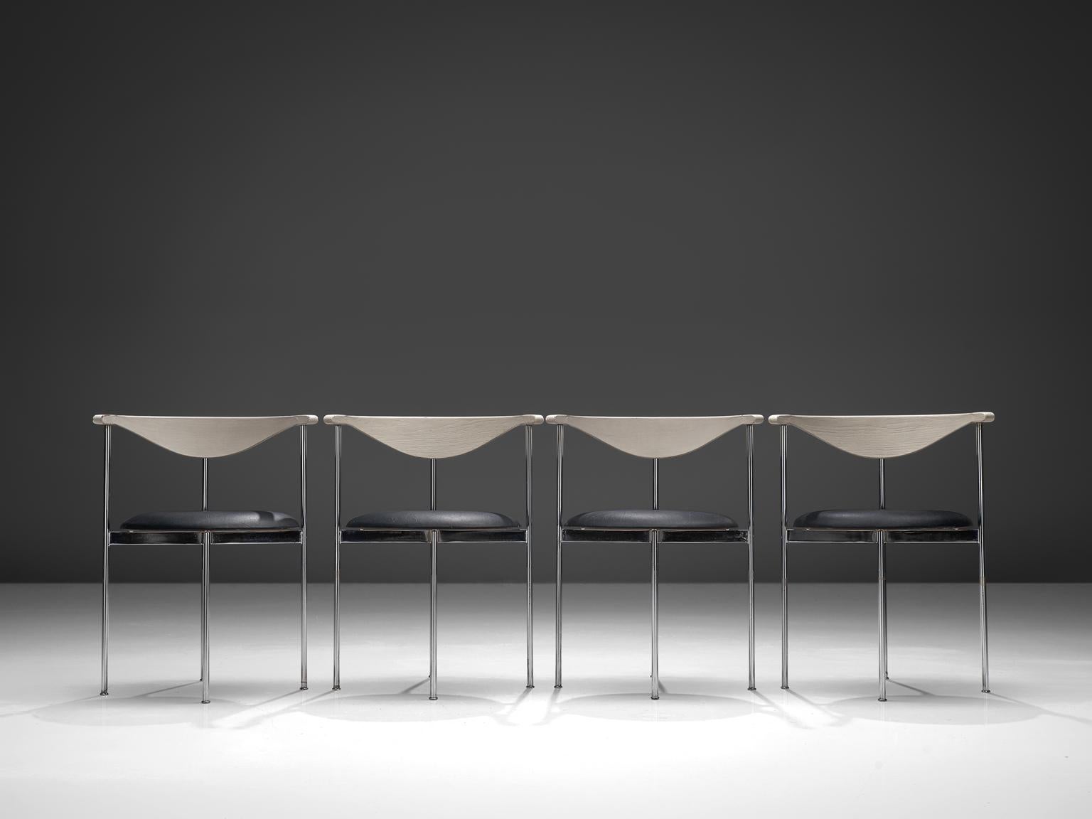 Scandinavian Modern Frederik Sieck Set of Four Dining Chairs