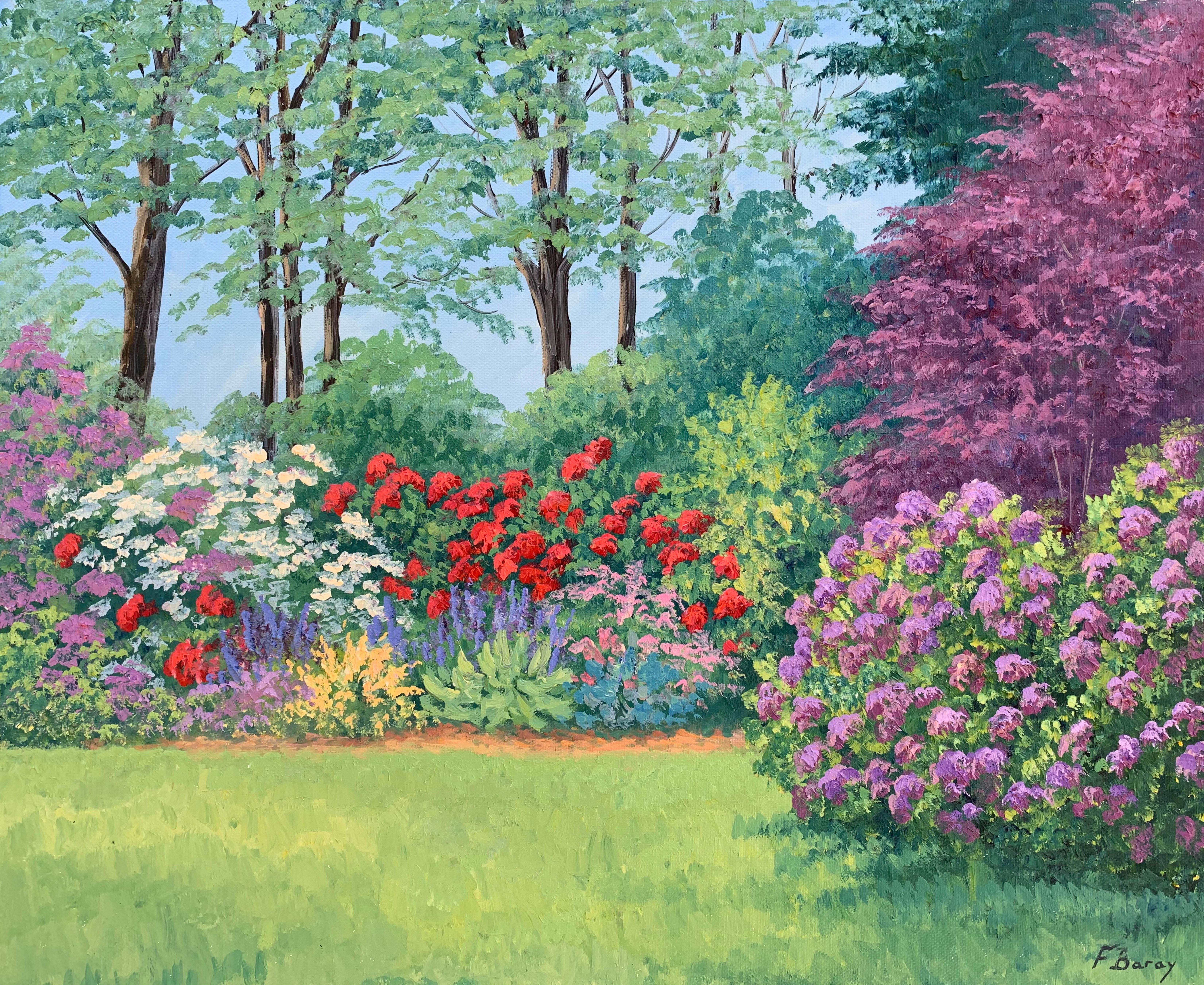 Frederique Baray Landscape Painting - Les Rhododendrons