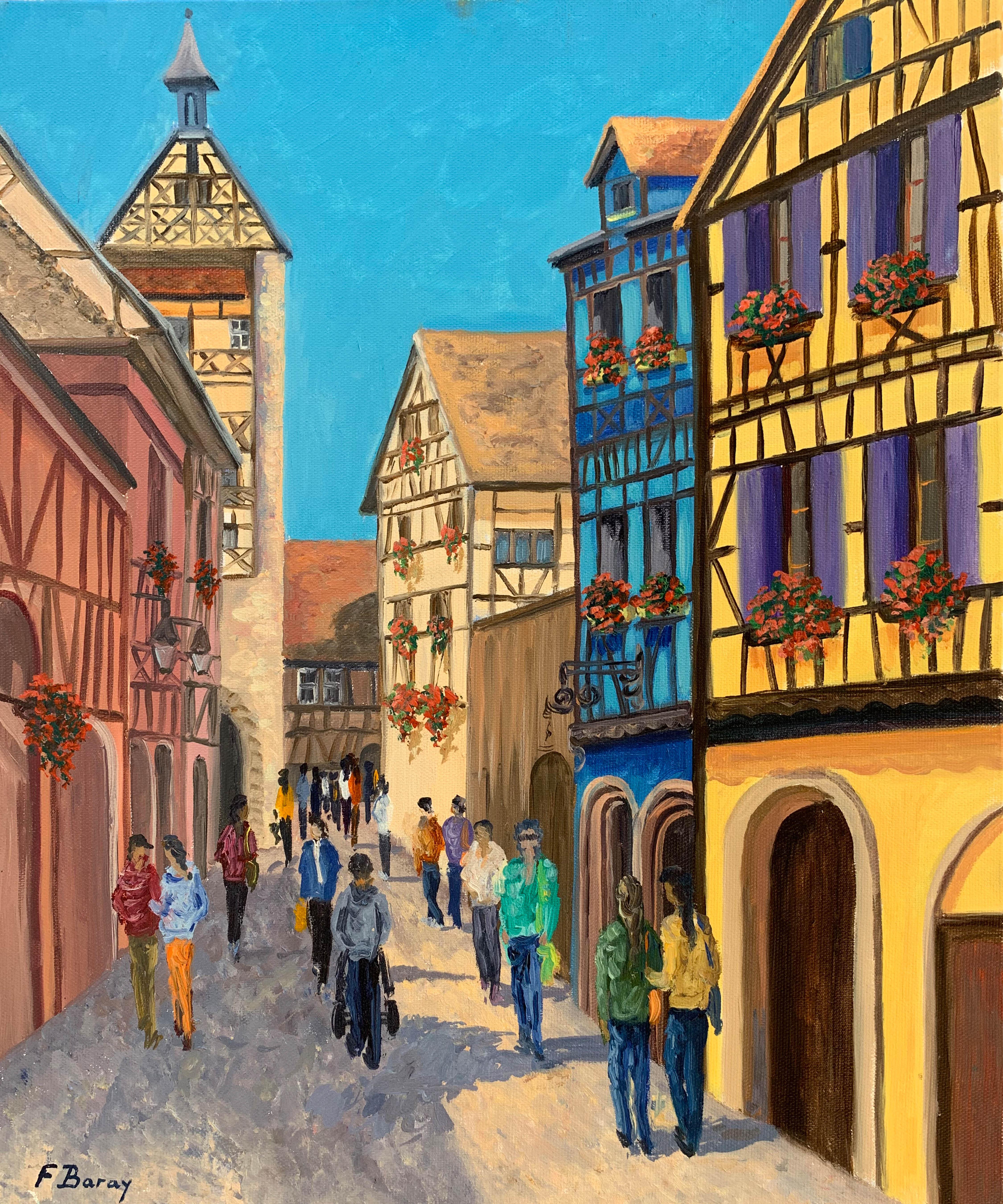 Frederique Baray Landscape Painting - Riquewihr