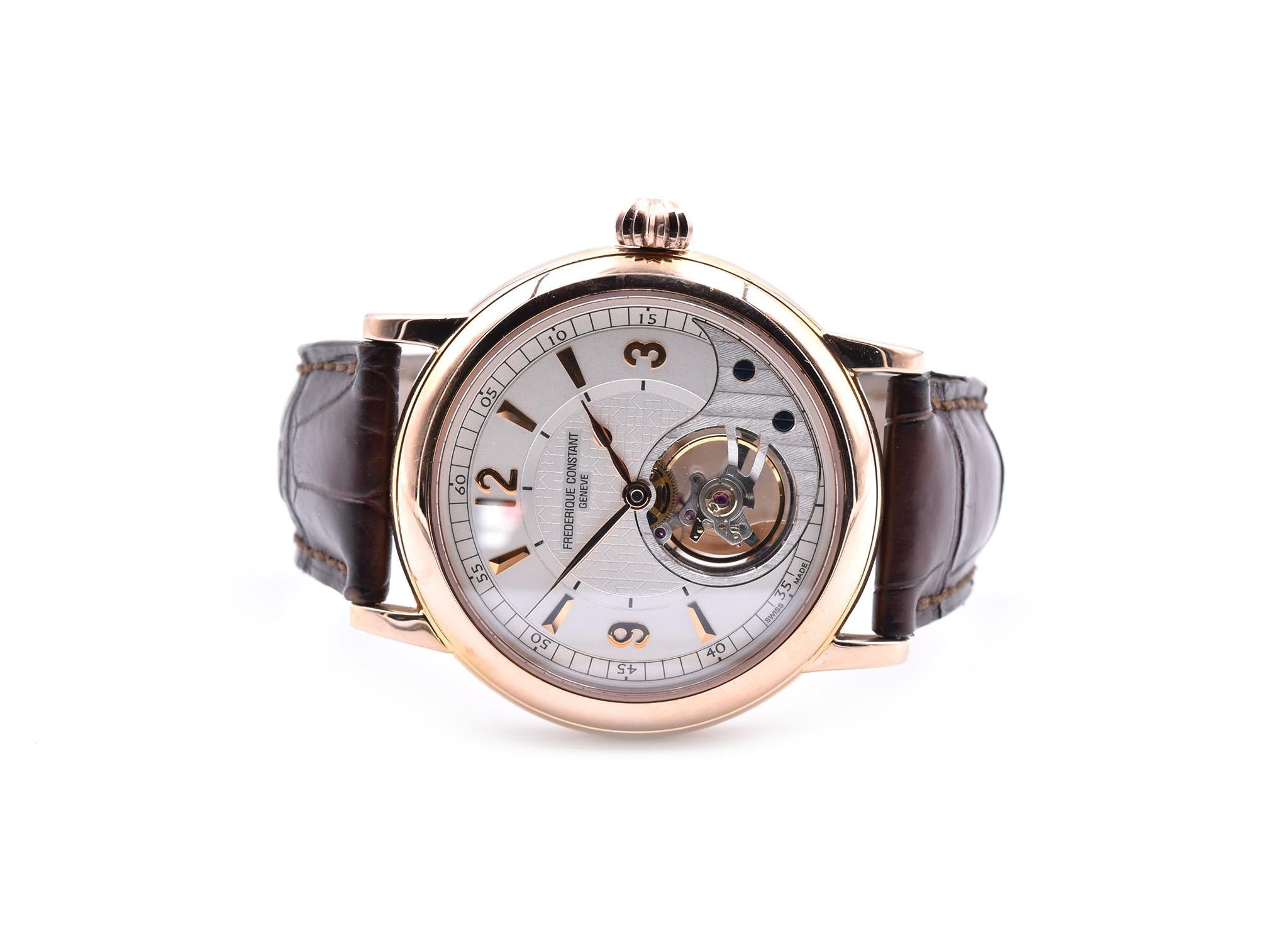 Frederique Constant 18 Karat Rose Gold “Heartbeat” In Excellent Condition In Scottsdale, AZ