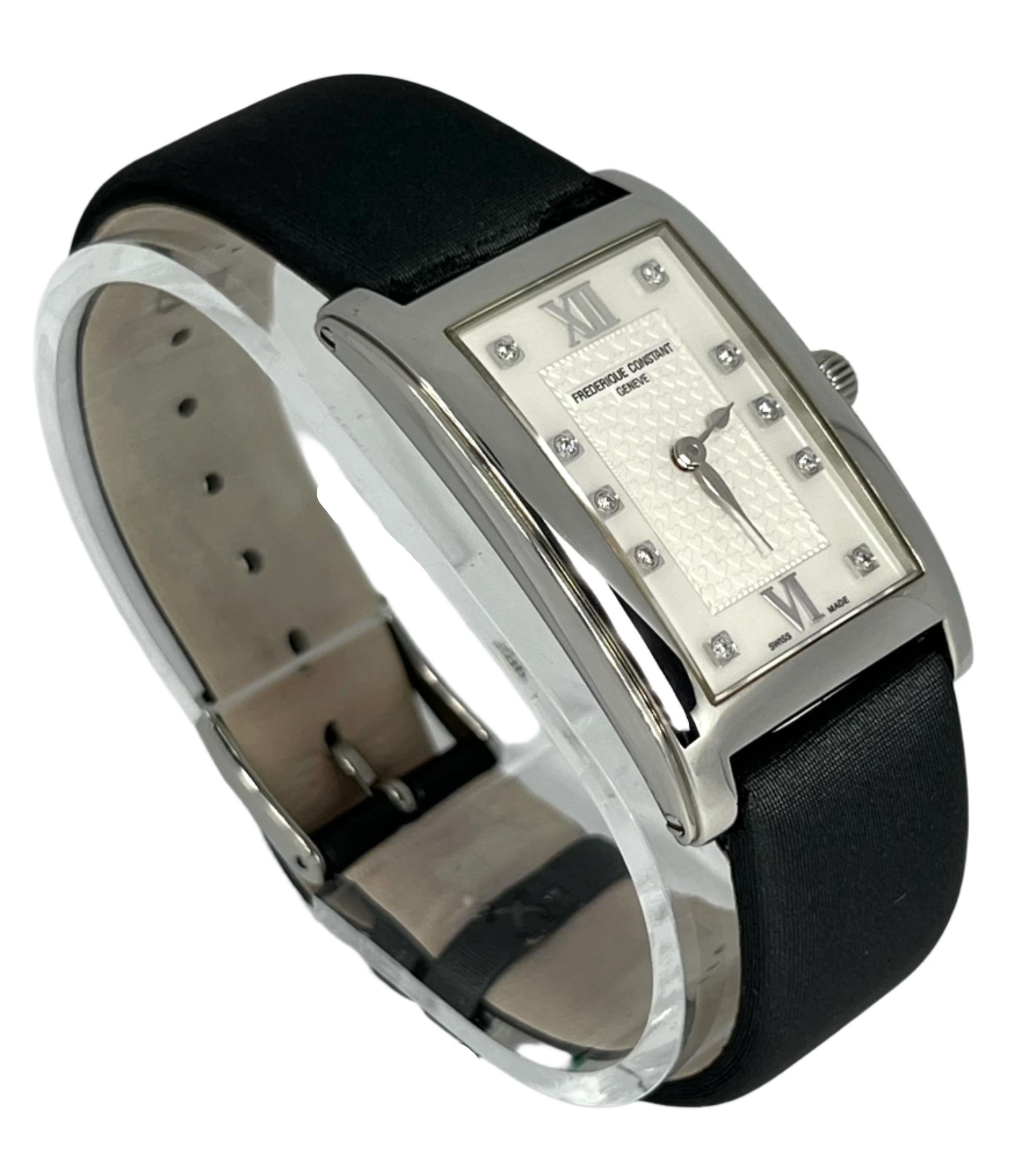 FC200WHDC26 Frederique Constant : Elegance exquise et savoir-faire de maître Offrez-vous le summum du luxe avec la Frederique Constant FC200WHDC26. Ce magnifique garde-temps est doté d'un boîtier en acier inoxydable de 26 x 39 mm qui rayonne de