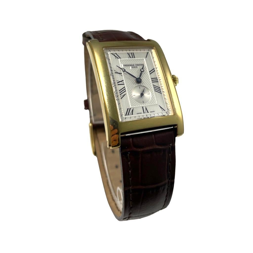 Frederique Constant Carree Ref. FC-200/235XC25/6 Gelbgold-Armband in Braun im Zustand „Gut“ in Miami, FL