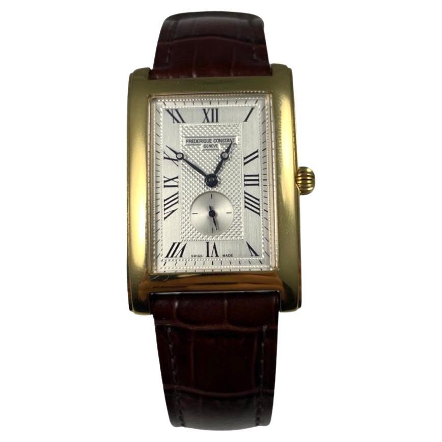 Frederique Constant Carree Ref. FC-200/235XC25/6 Yellow Gold Brown Bracelet  For Sale at 1stDibs