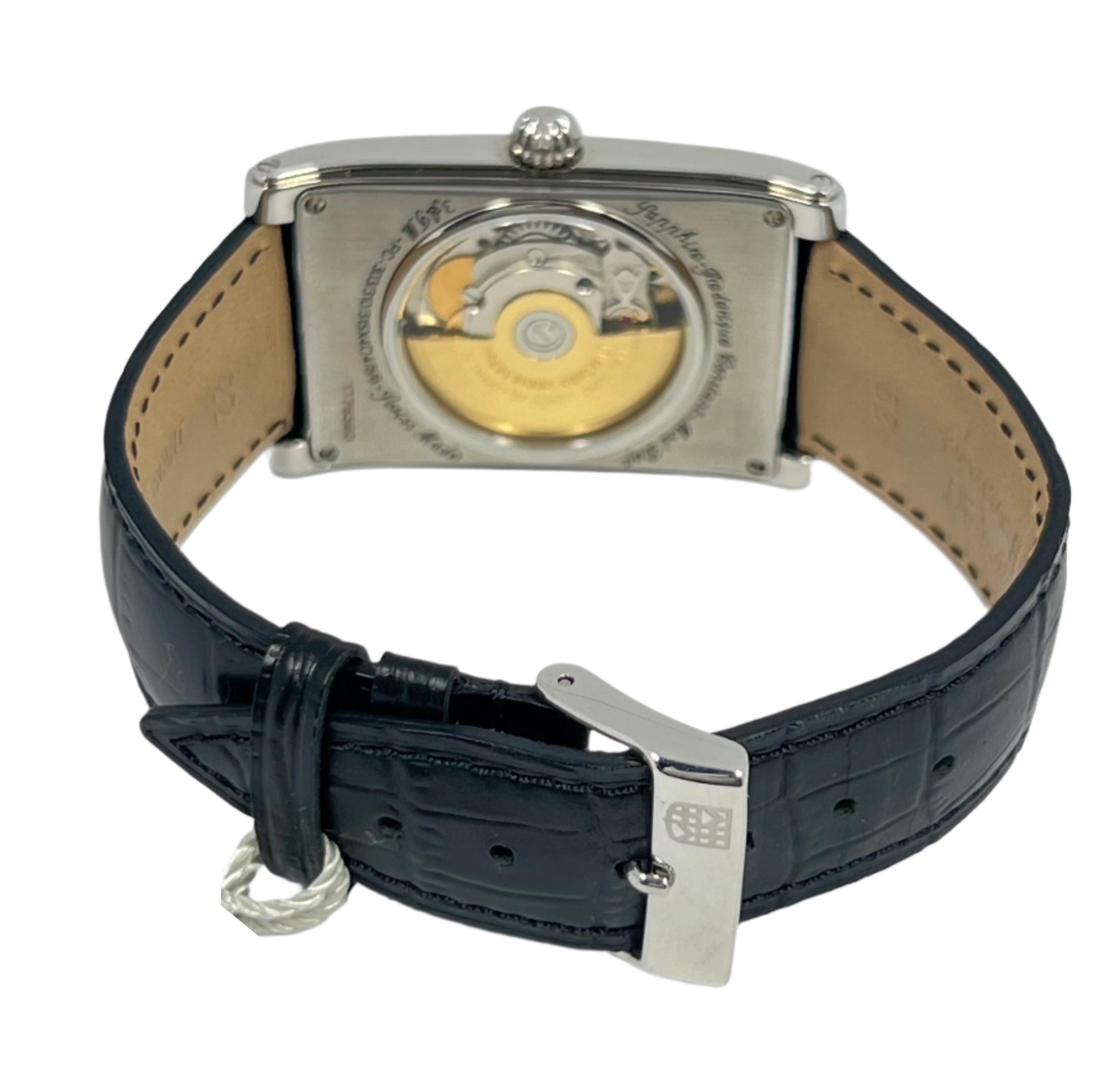 Frederique Constant Stainless steel Carree Wristwatch with Date Ref FC303MS4C26 In New Condition For Sale In North Miami Beach, FL