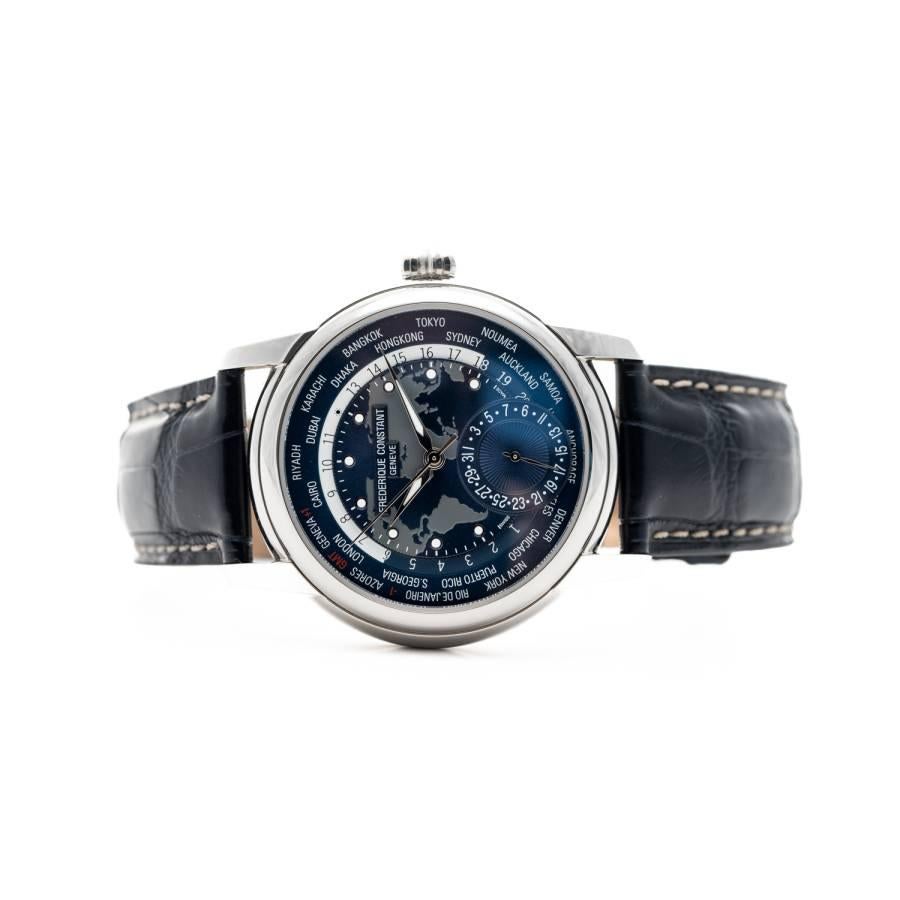 Die Uhr ist neu und sie funktioniert perfekt. Die Uhr wird mit der originalen Frederique Constant Box und Dokumenten sowie einer AGS Jewelry Garantiekarte geliefert. Weitere Informationen zu Lieferung, Garantie und Rückgabe finden Sie in unseren