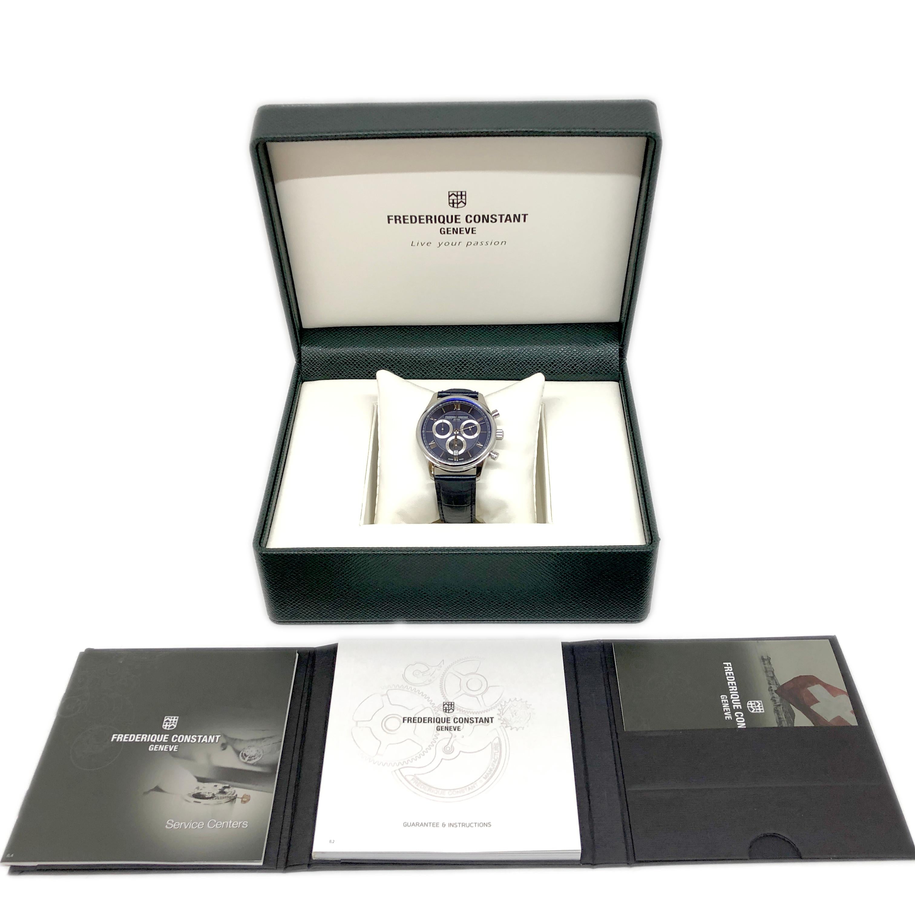 Montre Hommes Frederique Constant Classics Chronograph Quartz, FC-292MNS5B6 Neuf - En vente à North Miami Beach, FL