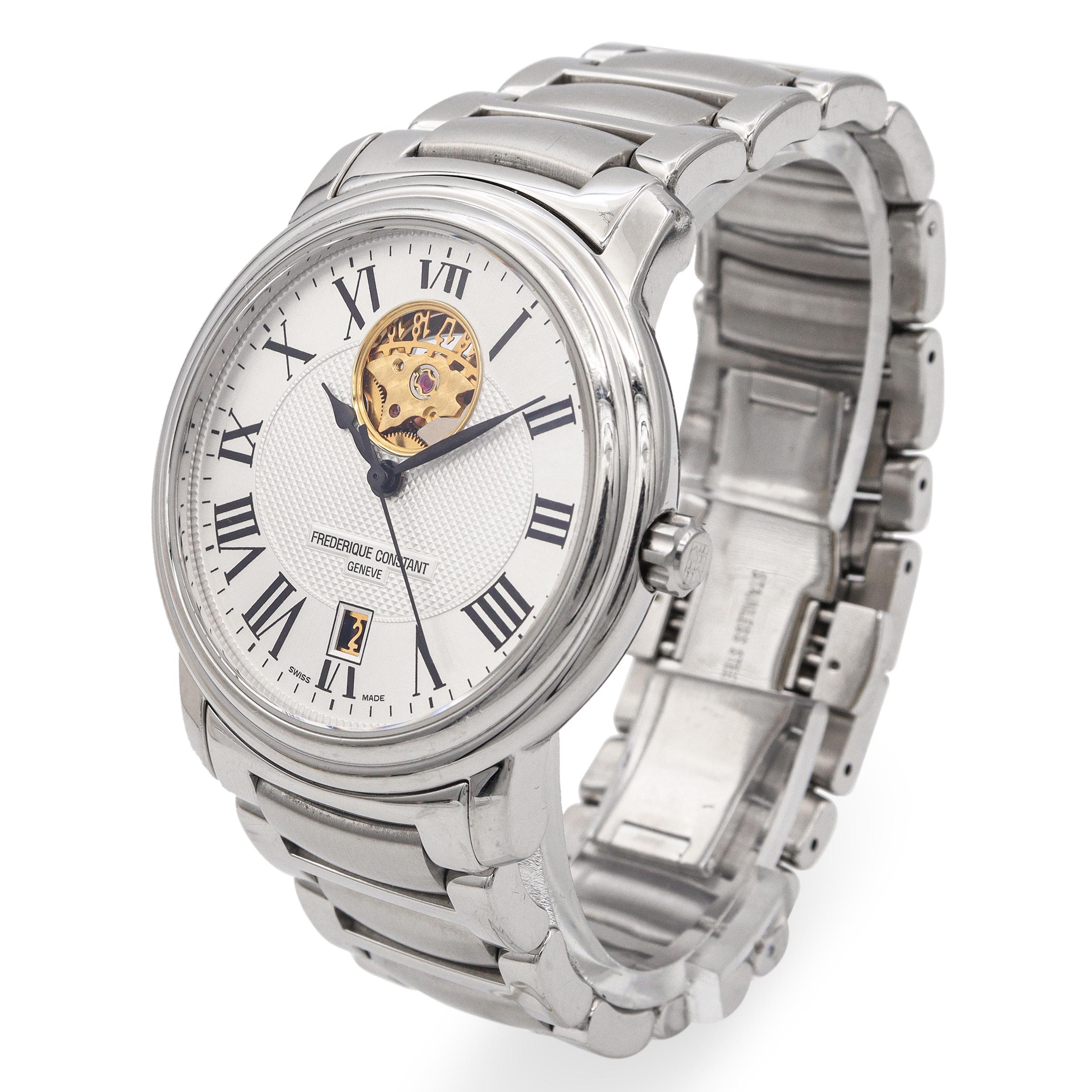 Elegante y refinado, este Frédérique Constant Classics Heart Beat Aperture Automatic pone de manifiesto la dedicación de la marca a la artesanía suiza atemporal. La caja de acero inoxidable y el brazalete a juego complementan una esfera guilloché