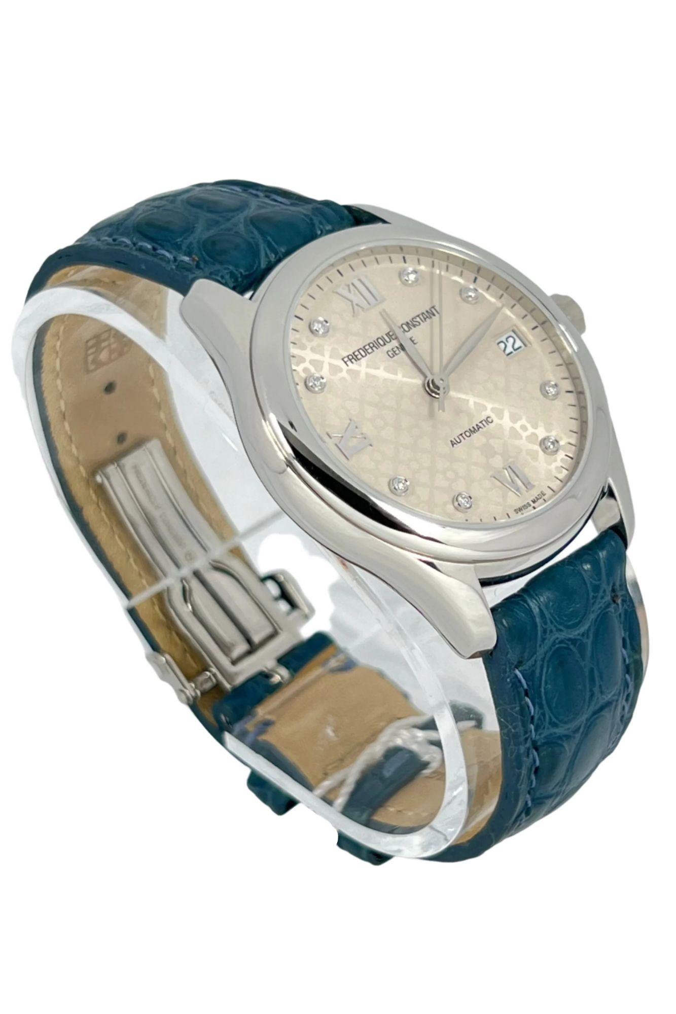 Modern Frederique Constant Stainless steel Geneve Lady's Wristwatch Ref FC303LGD3B6 For Sale
