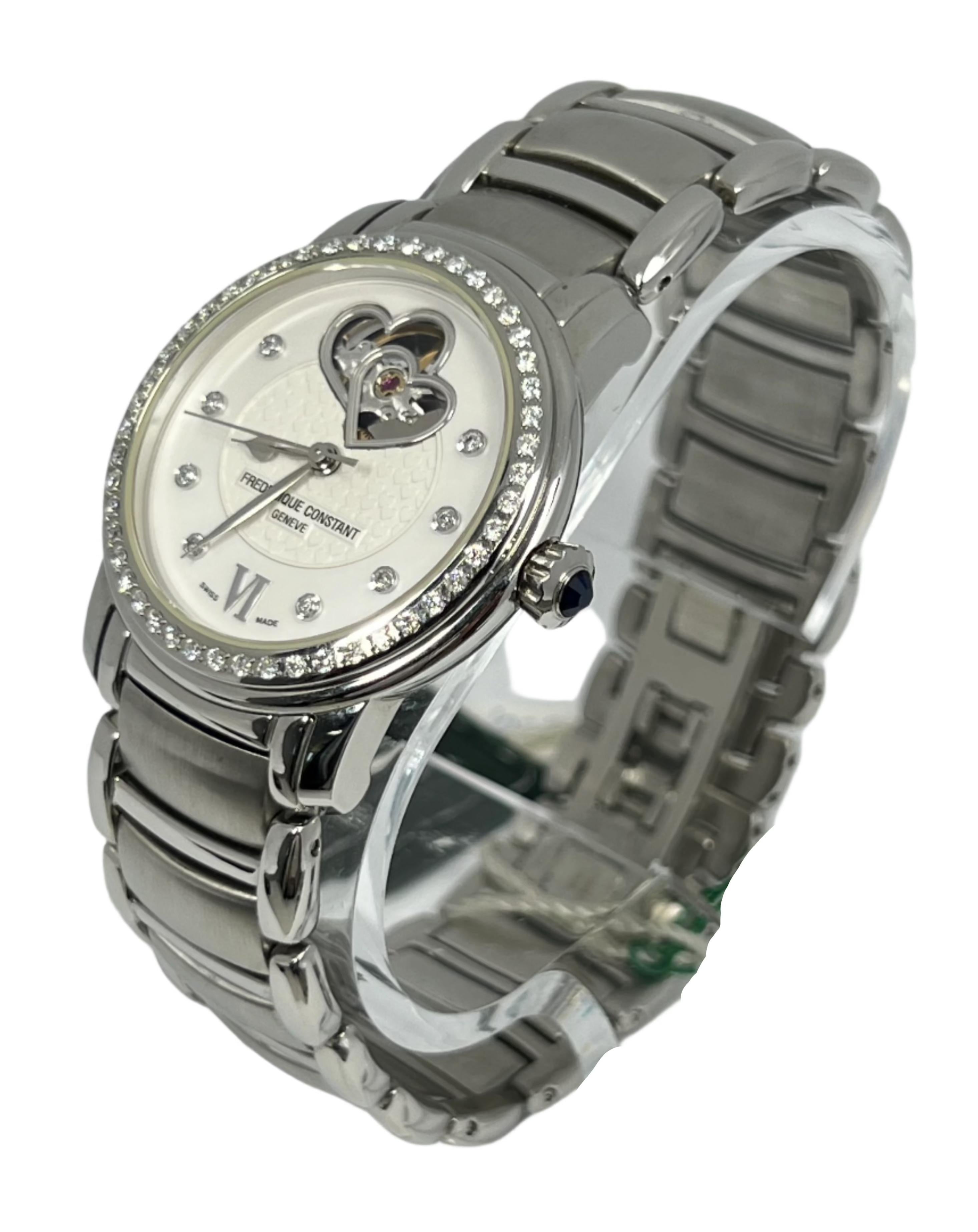 Modern Frederique Constant Ladies Stainless steel Wristwatch Ref FC-310DHB2PD6B For Sale