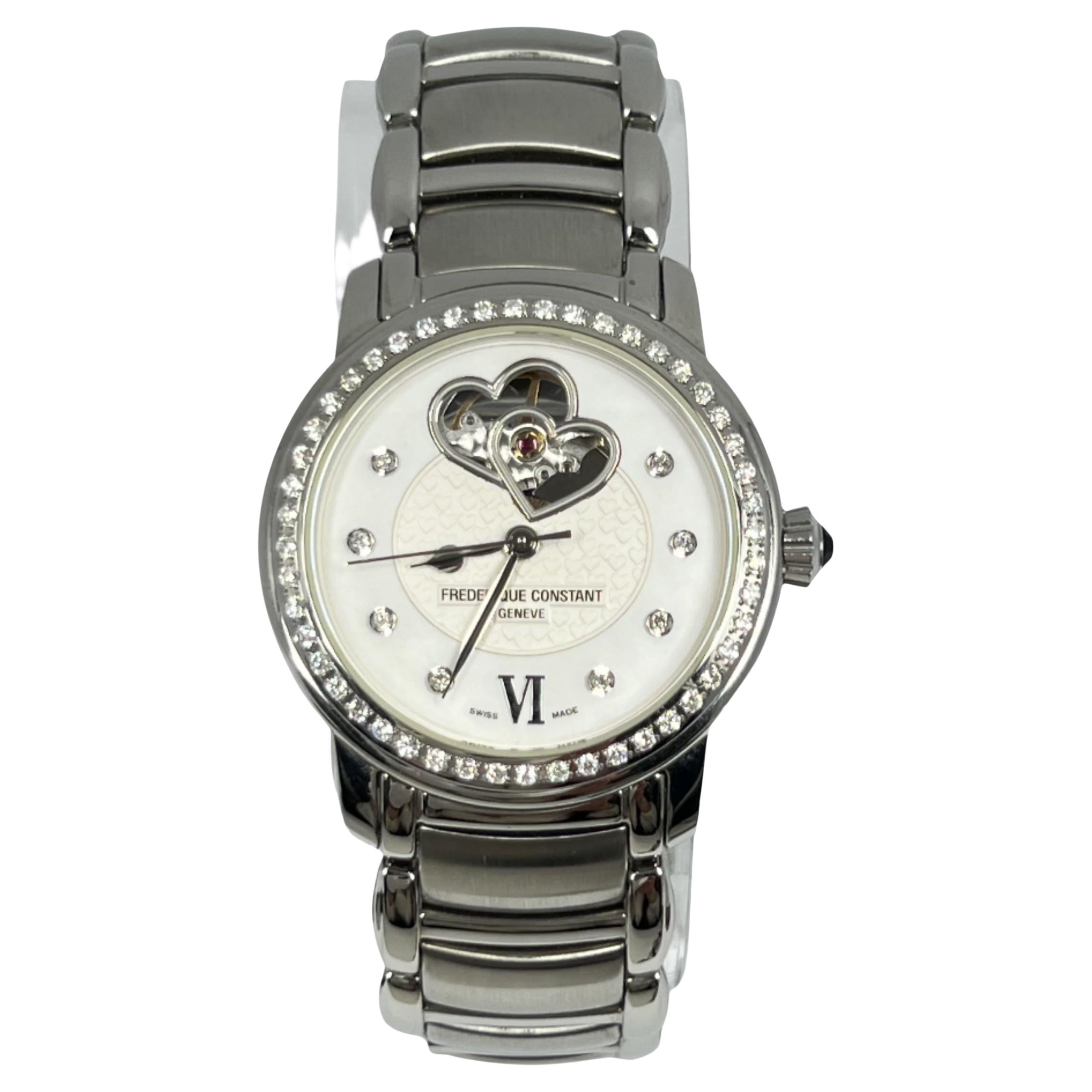 Frederique Constant Montre-bracelet pour femme en acier inoxydable Réf. FC-310DHB2PD6B