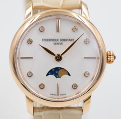 Frederique Constant Ladies Slimline Moon Phase FC-206MPWD1SD9, MOP Diamond Dial