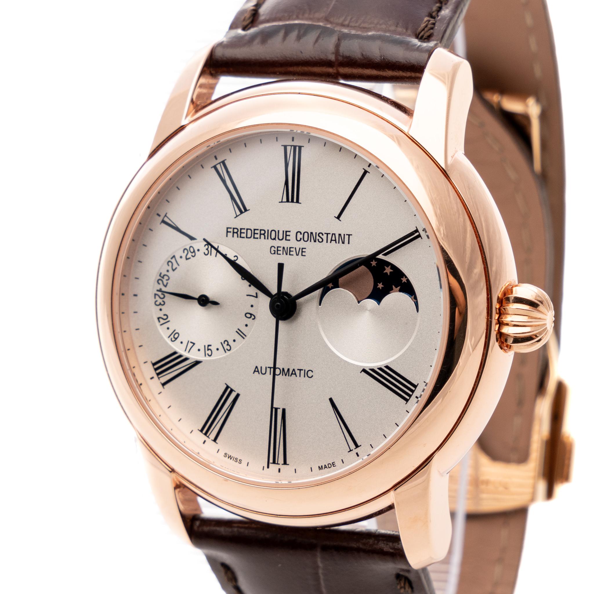 Frederique Constant Manufacture Classic Moonphase 42 Rose Gold Plated FC712MS4H4 In Excellent Condition For Sale In București, RO