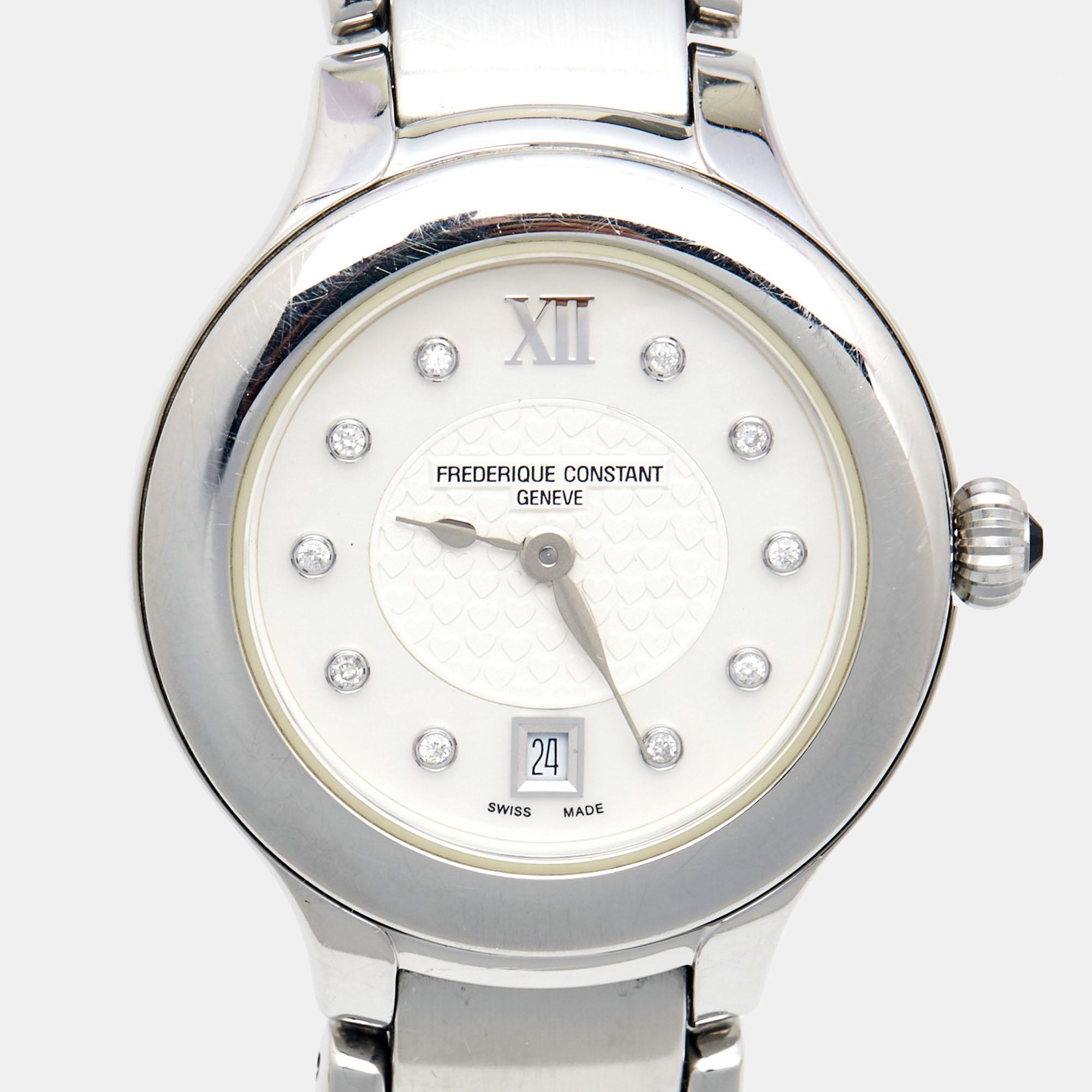 Frederique Constant Mother Of Pearl Stainless Diamond Delight Wristwatch 31 mm 3