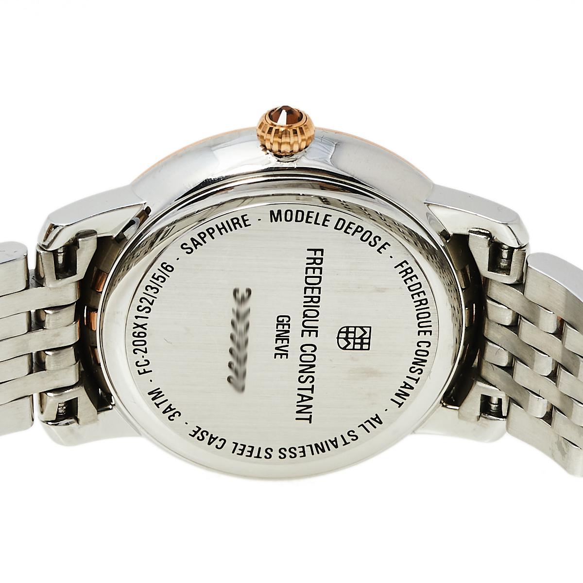 Frederique Constant Mother Two-Tone Stainless Steel Women's Wristwatch 30 mm 2