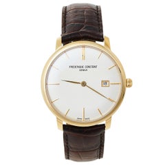 Frederique Constant Silver Gold Plated Stainless Steel Leather Slimline FC-306X4