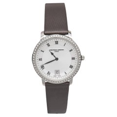 Frederique Constant Silver Stainless Steel Satin Diamond Slim Line FC-220M4SD36