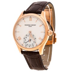 Frederique Constant Silver White Dial Rose Gold Plated Horological Smart FC-285V