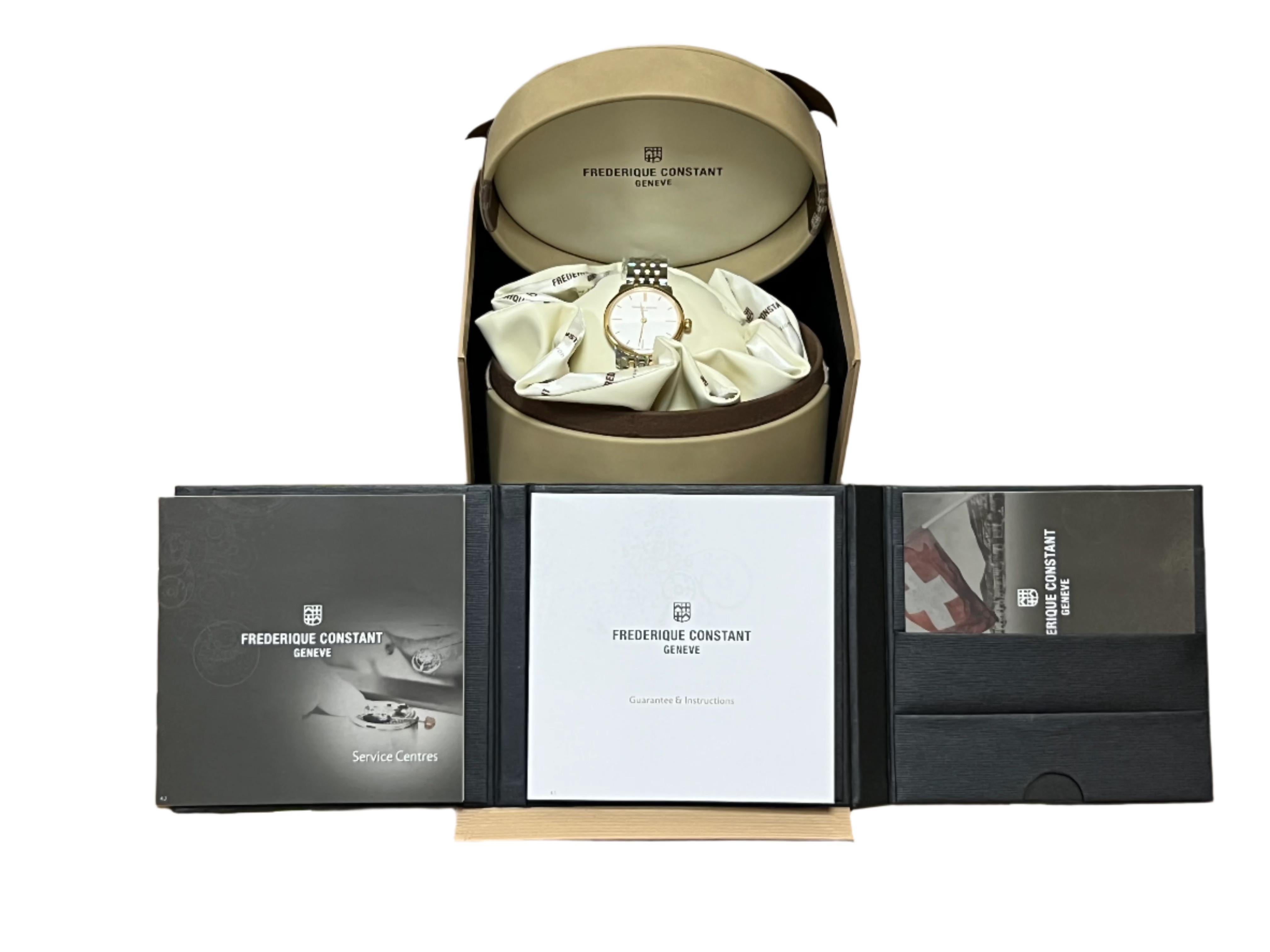 Women's Frederique Constant Slim Line Stainless steel Lady's Watch Ref FC200S1S33B3 For Sale