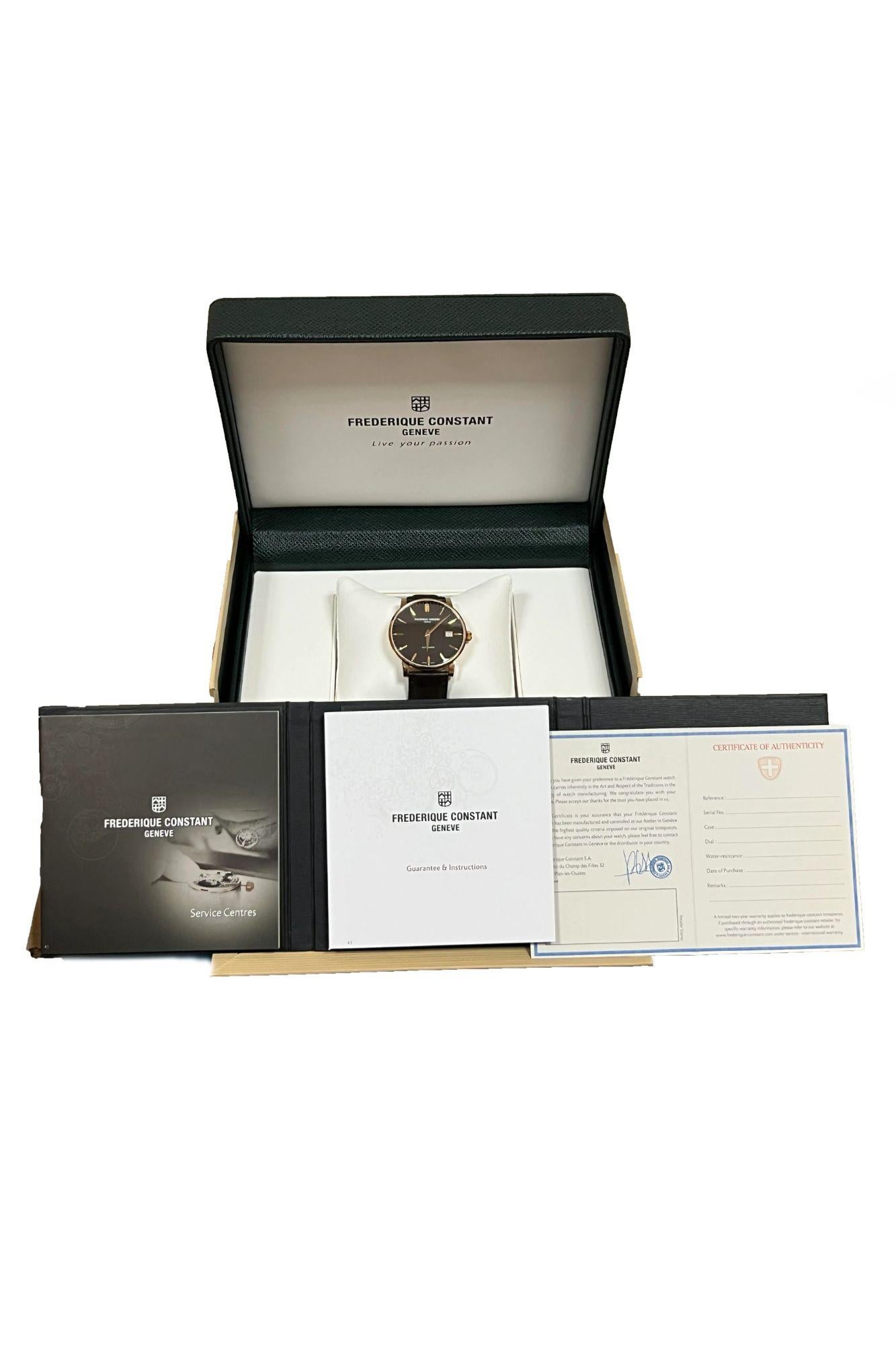  Frederique Constant Montre Homme Slimline Or Rose 18K Ref FC316C5B9 Pour hommes 