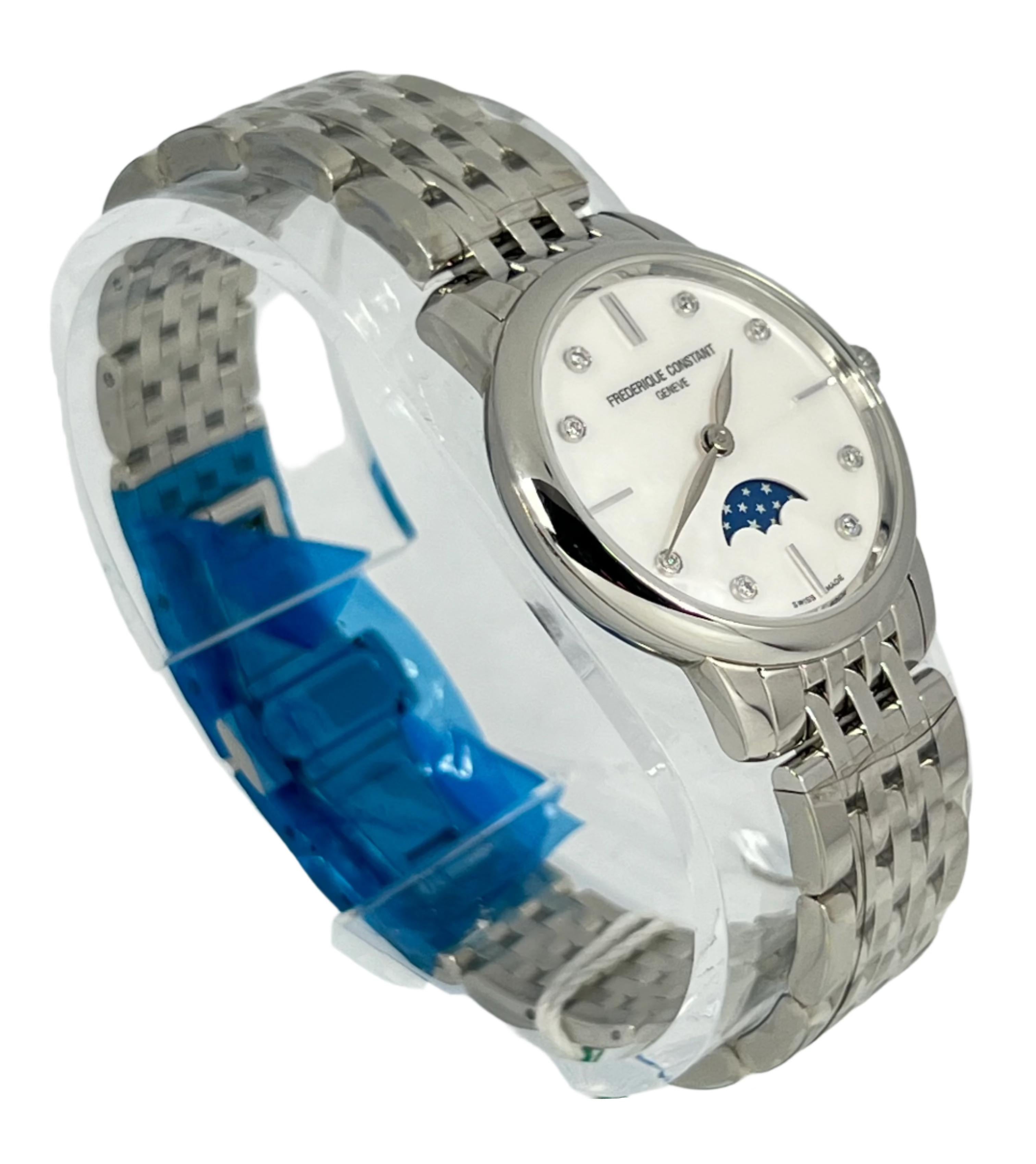FC-206MPWD1S6B Frederique Constant : Exquisite Elegance and Masterful Craftsmanship Indulge in the epitome of luxury with the Frederique Constant FC-206MPWD1S6B. This stunning timepiece features a 30 mm Stainless steel case that radiates