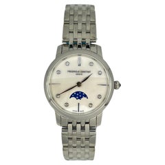 Frederique Constant Montre-bracelet en acier inoxydable avec Phas de lune Réf FC-206MPWD1S6B