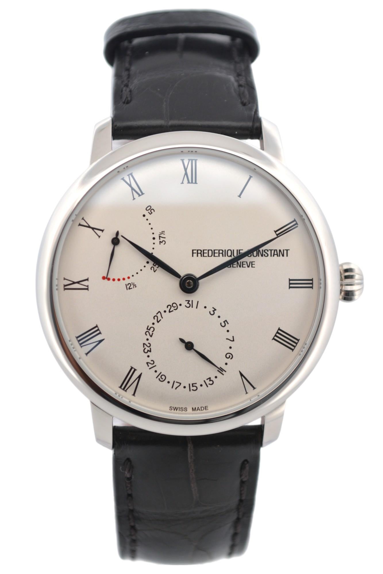 Frederique Constant Slimline Power Reserve 40mm Acier Full Set 2025 Ref : FC-723W en vente 11