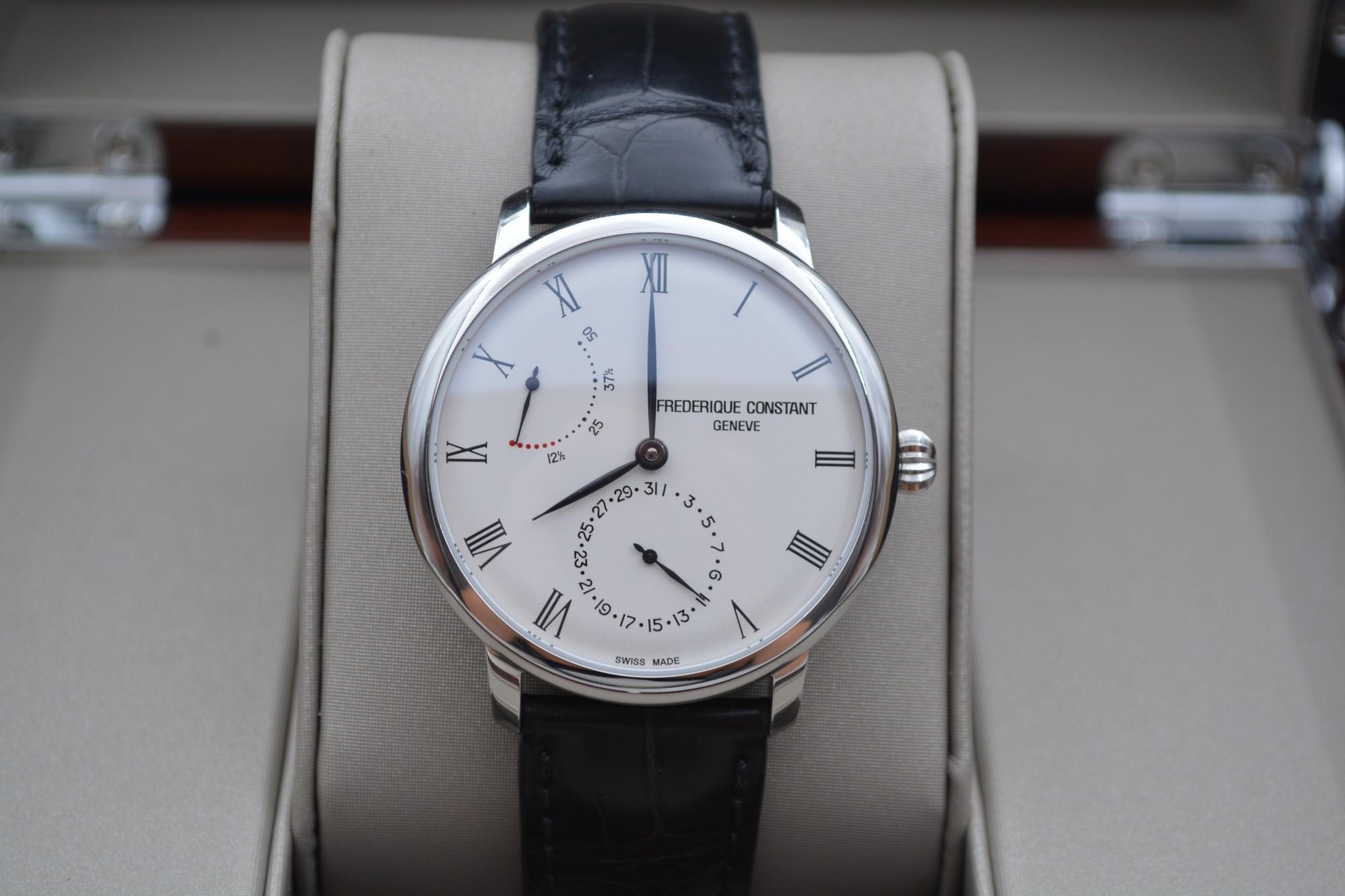 Frederique Constant Slimline Power Reserve 40mm Acier Full Set 2025 Ref : FC-723W Excellent état - En vente à București, București