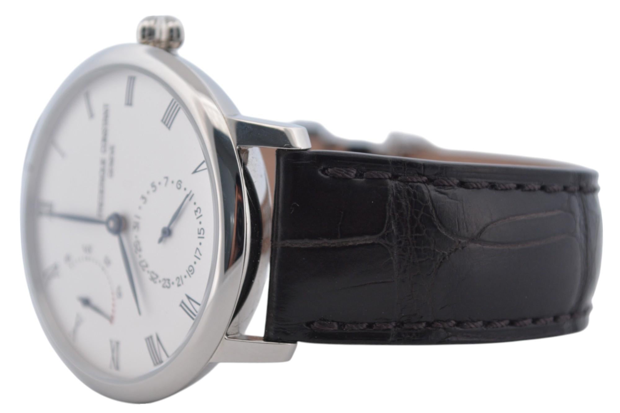 Frederique Constant Slimline Power Reserve 40mm Acier Full Set 2025 Ref : FC-723W en vente 1