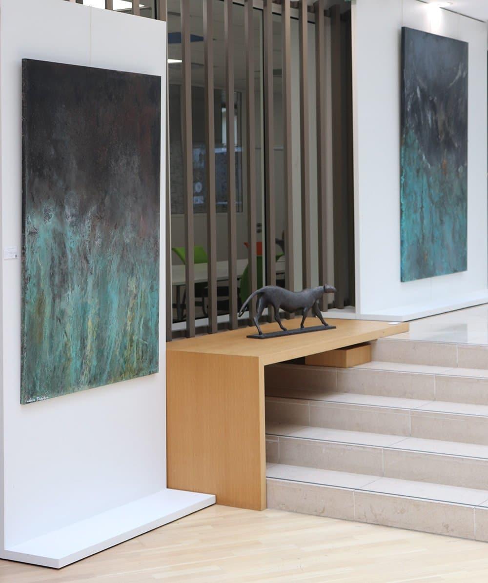 Abysses de Frédérique Domergue - Peinture abstraite contemporaine, turquoise, mer en vente 3