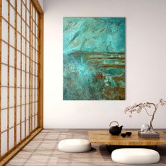 Todo el sol sobre el mar II de F. Domergue - Gran cuadro sobre hojas de metal, mar