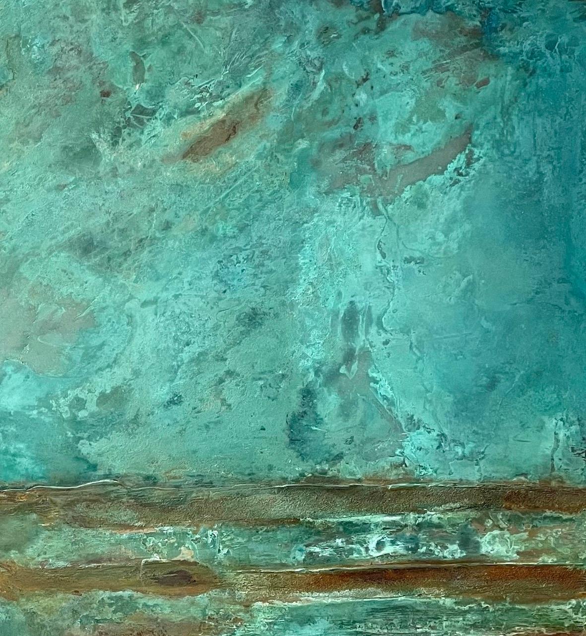 All the Sun on the Sea II von F. Domergue – Großes Gemälde auf Metallblättern, Meer, All the Sun on the Sea im Angebot 1